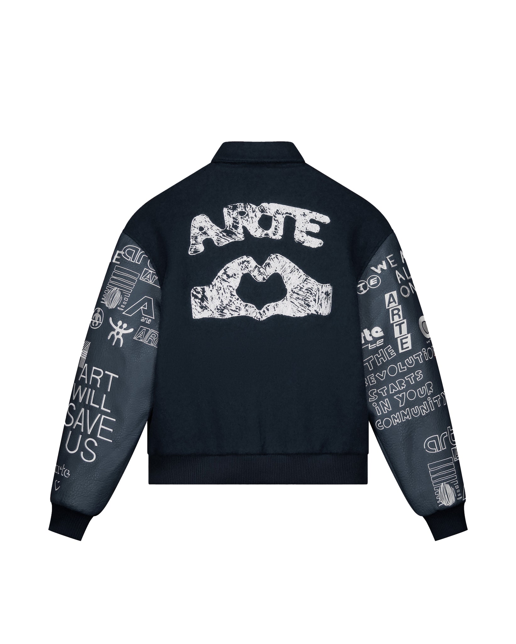Arte Antwerp Graffiti Varsity Jacket  Navy
