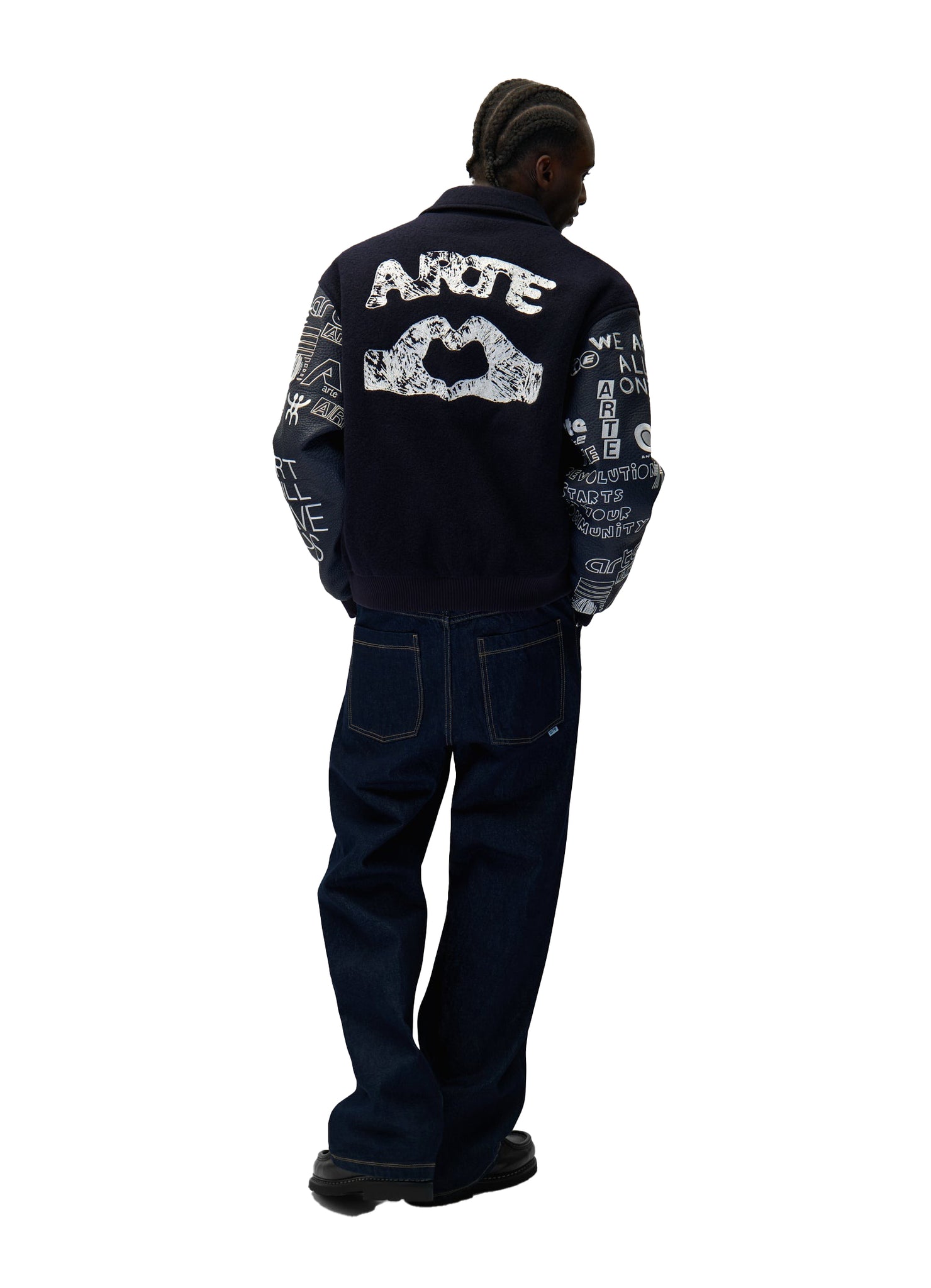 Arte Antwerp Graffiti Varsity Jacket  Navy
