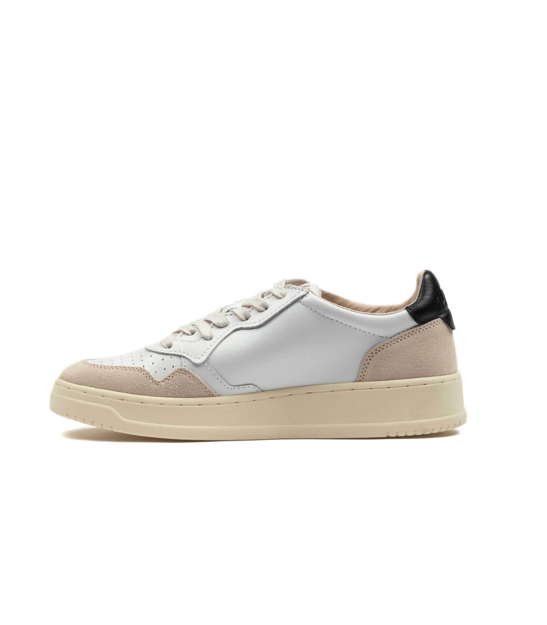 Autry Medalist Low Pelle E Suede Bianca Nera Uomo