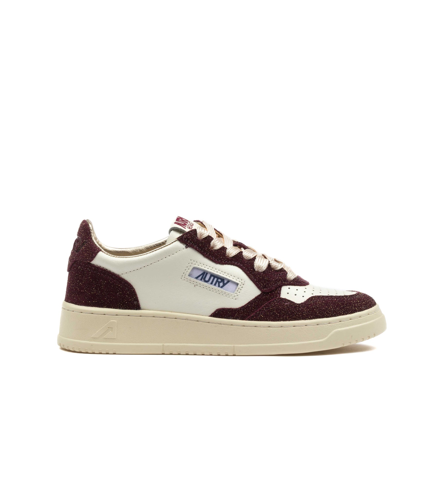 Autry Medalist Low Stars Glitter Bianco Bordeaux Donna