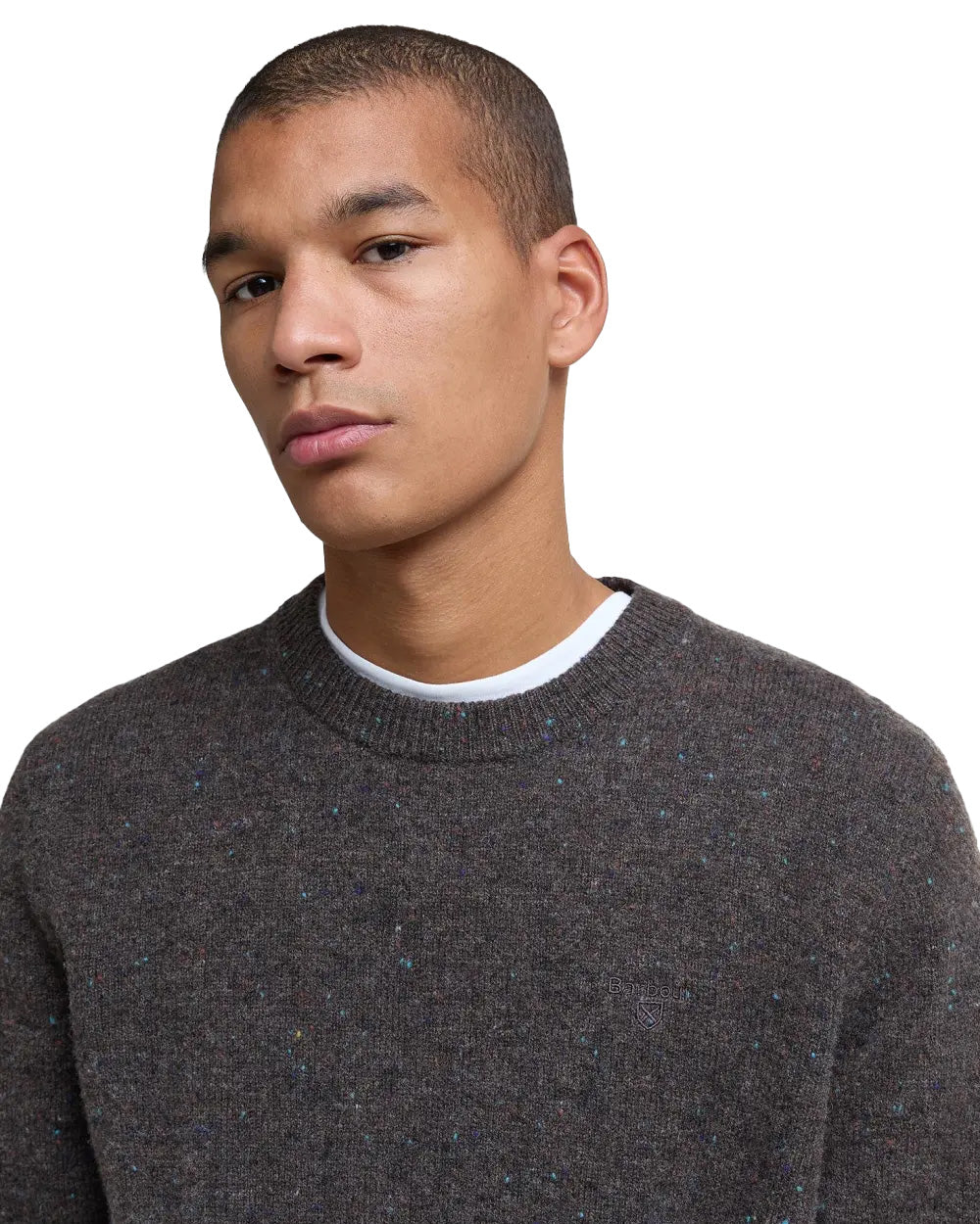 Barbour Maglia Tainsbury Puntinata Marrone Uomo