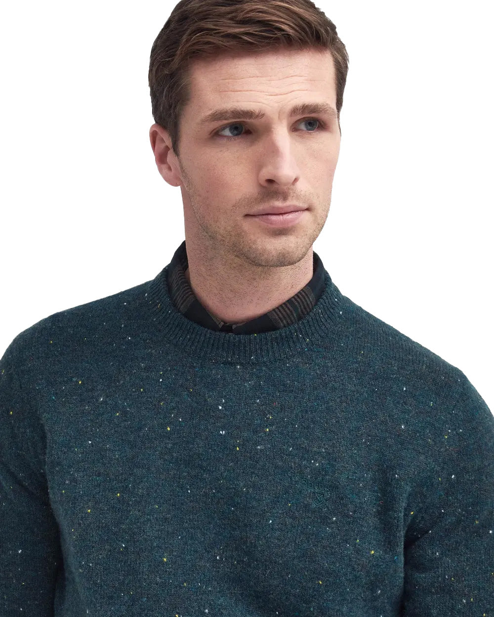 Barbour Maglia Tainsbury Puntinata Verde Uomo