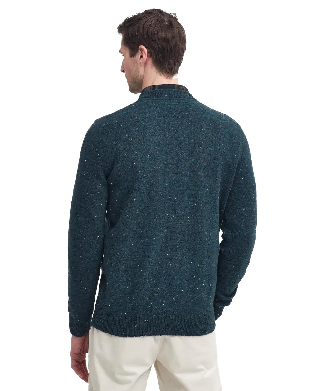 Barbour Maglia Tainsbury Puntinata Verde Uomo
