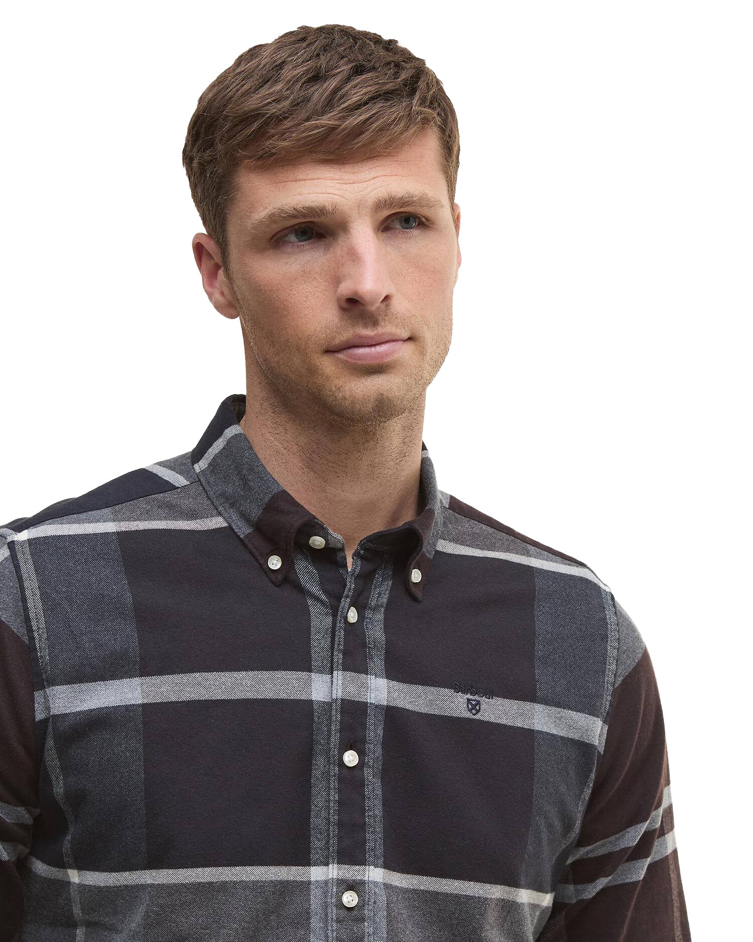 Barbour Camicia Check Flanella Iceloch Tailored Midnight Oak