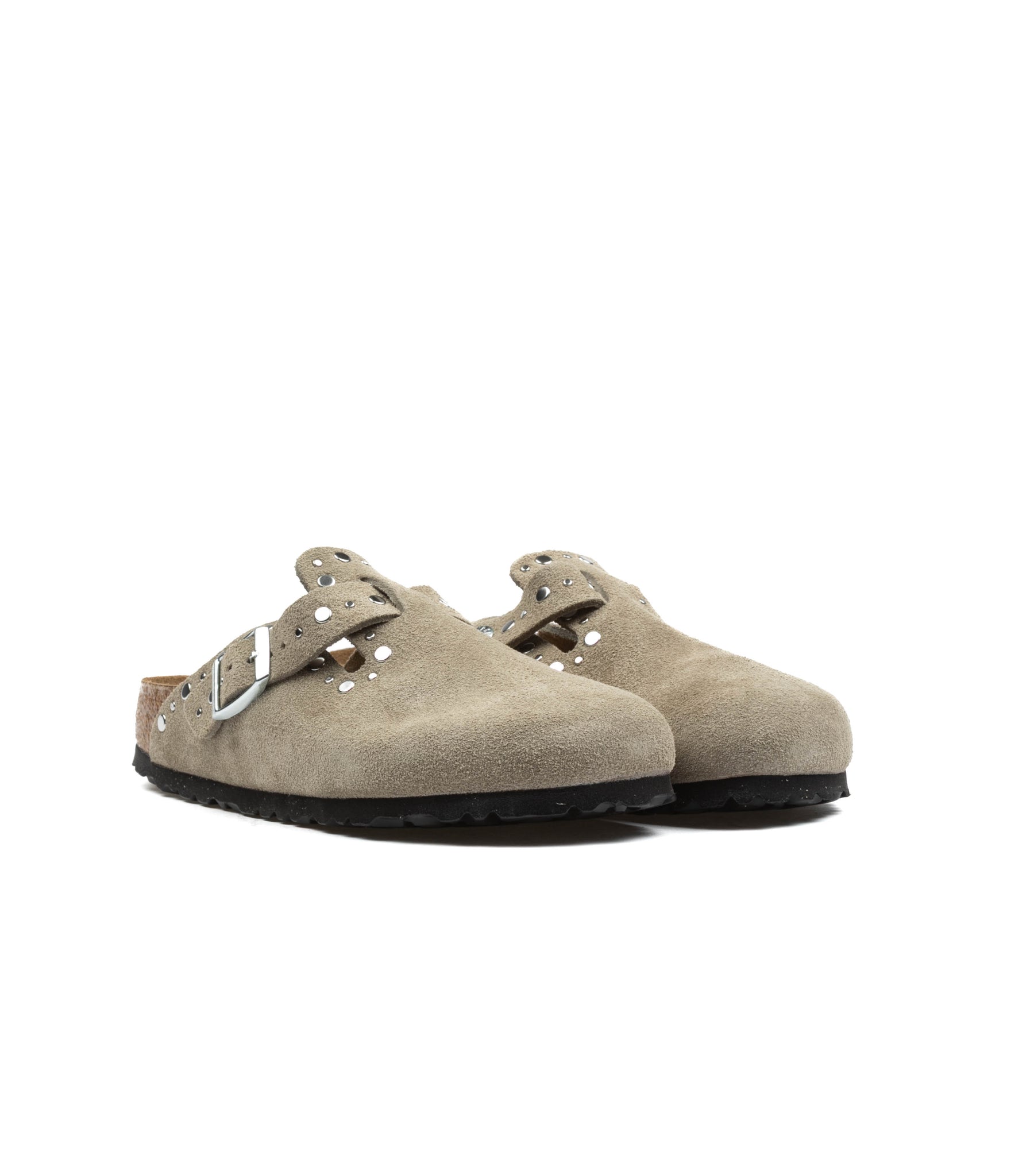 Birkenstock Boston Rivet Taupe Suede Leather