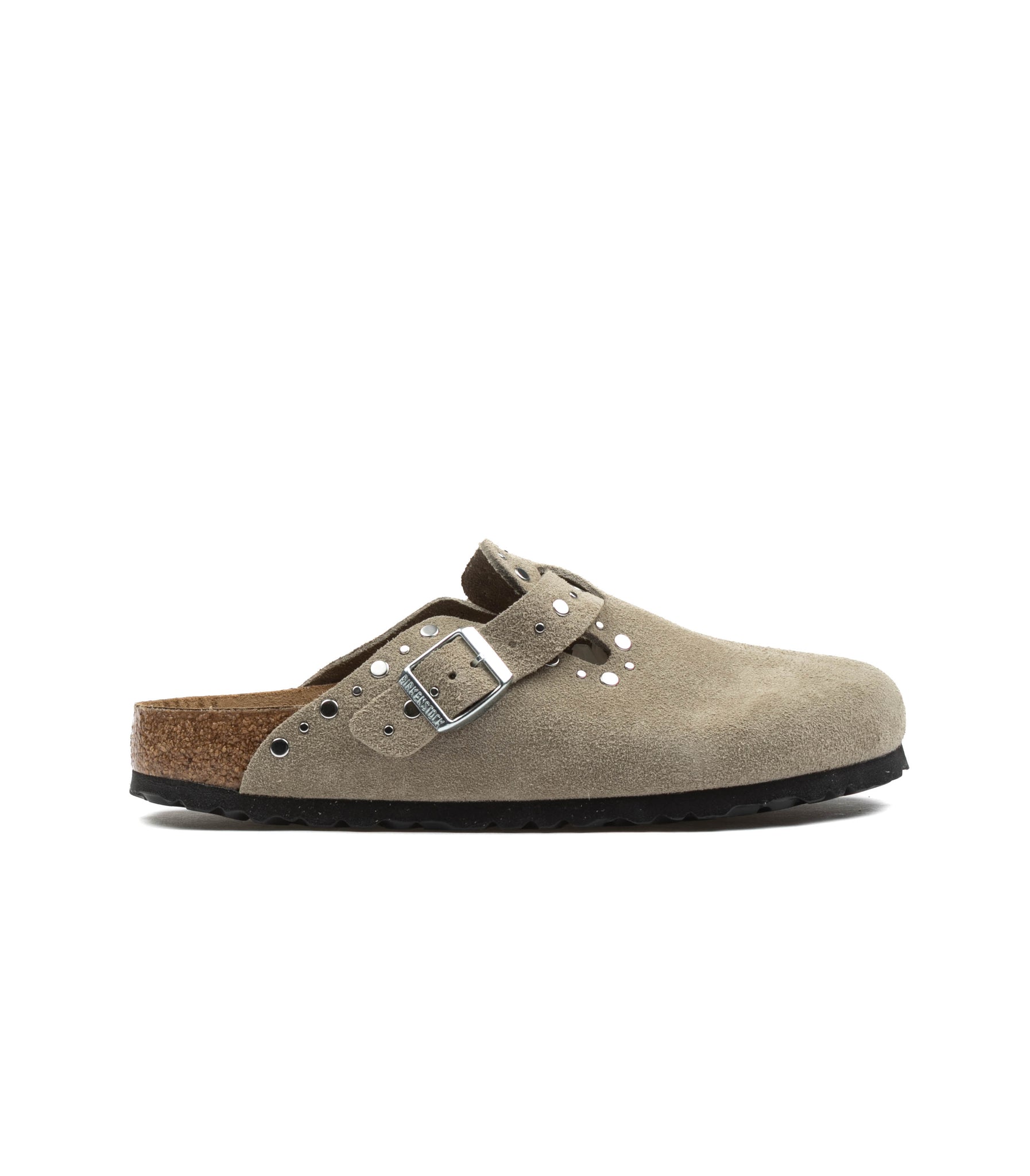Birkenstock Boston Rivet Taupe Suede Leather