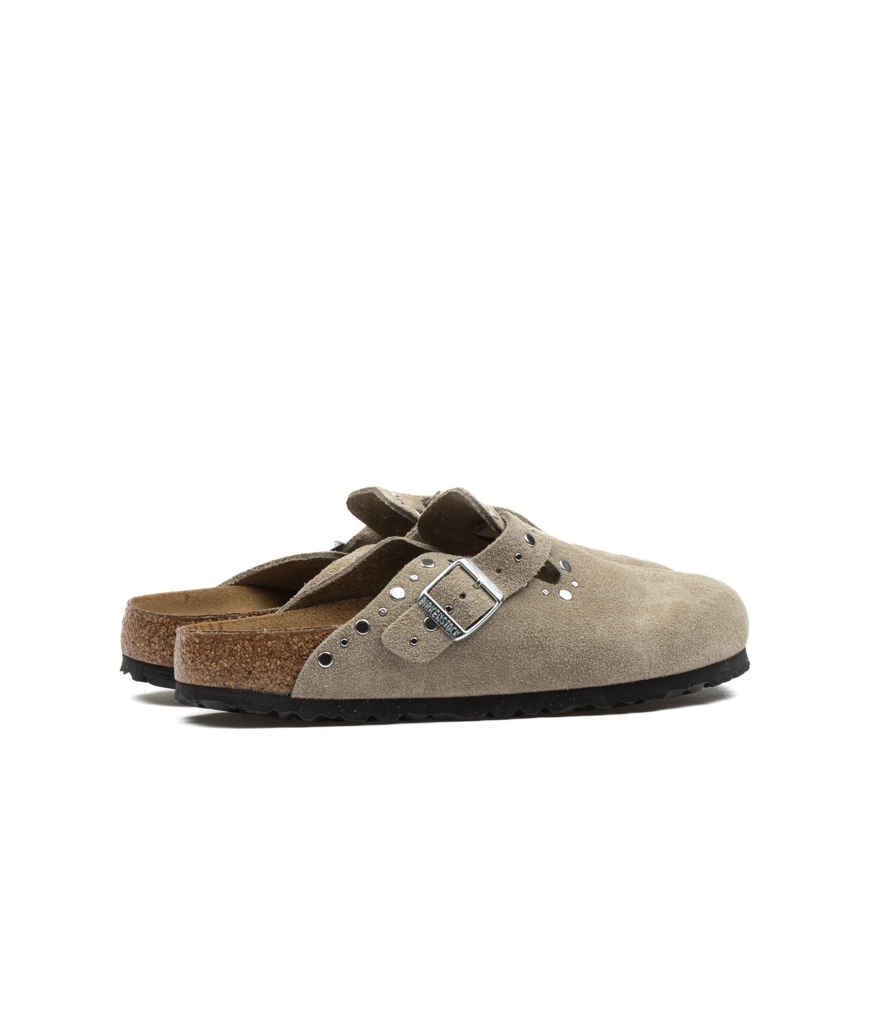 Birkenstock Boston Rivet Taupe Suede Leather