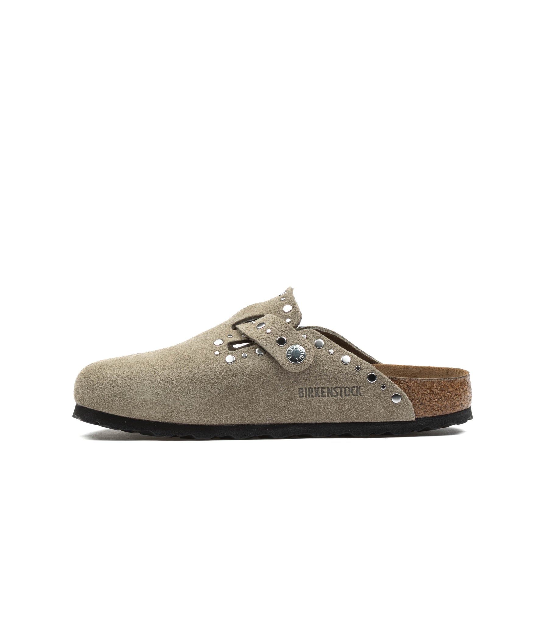 Birkenstock Boston Rivet Taupe Suede Leather