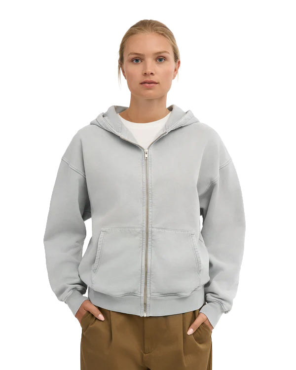 Colorful Standard Felpa Zip Oversized Cotone Organico Faded Grey Unisex