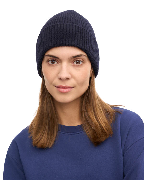 Colorful Standard Cuffia In Lana Navy Blue