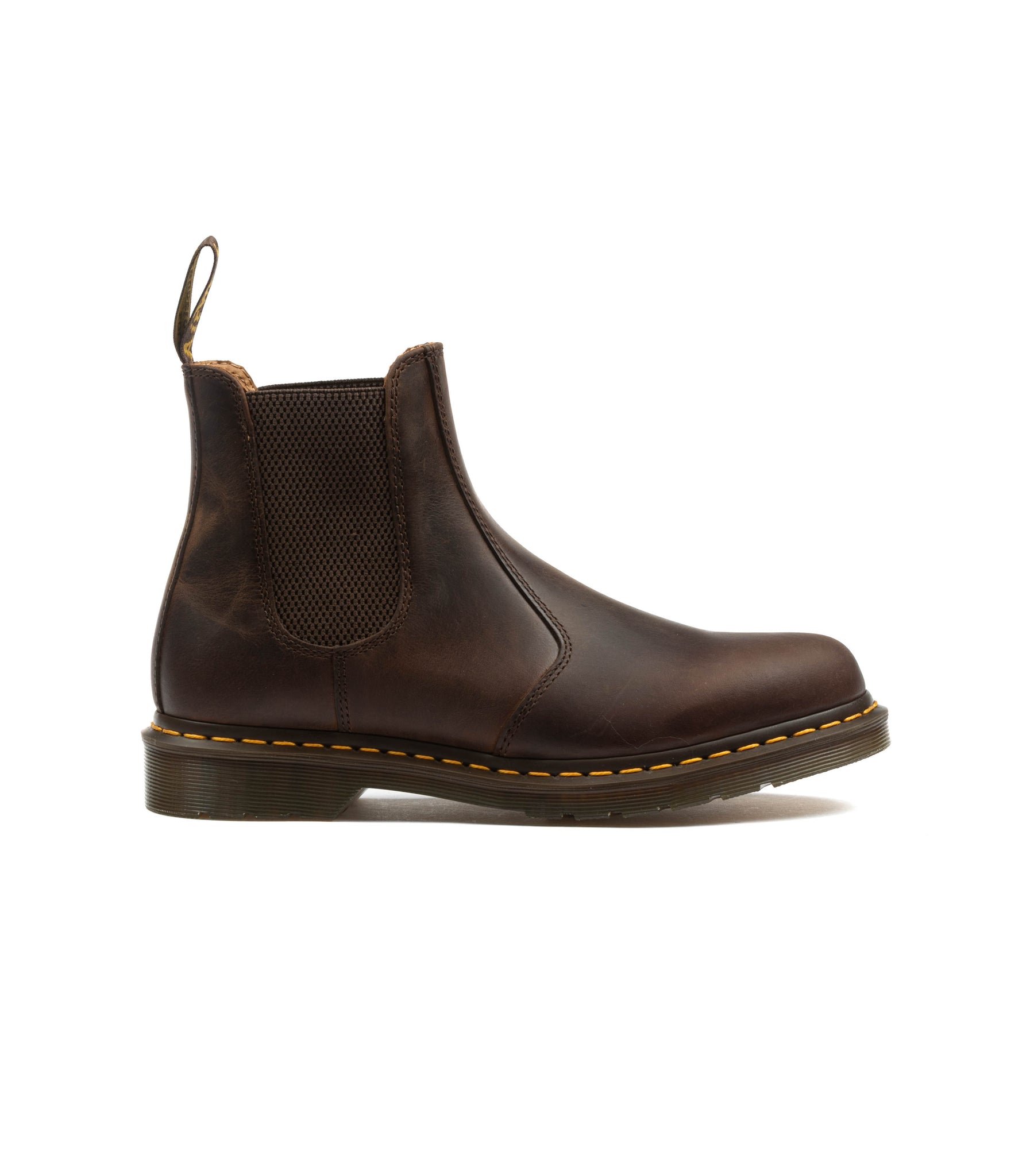 Dr. Martens 2976 Yellow Stitch Crazy Horse Dark Brown