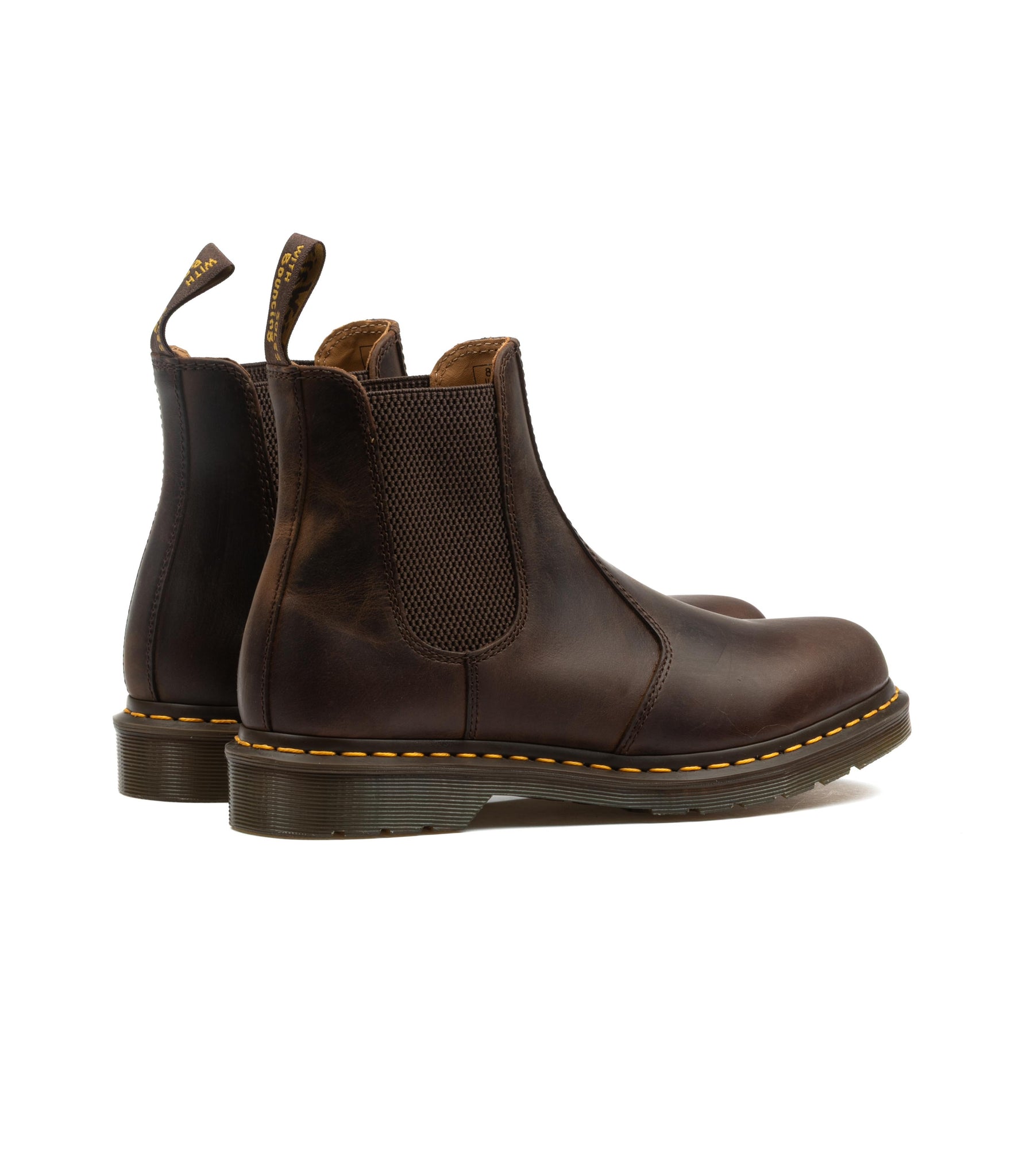 Dr. Martens 2976 Yellow Stitch Crazy Horse Dark Brown