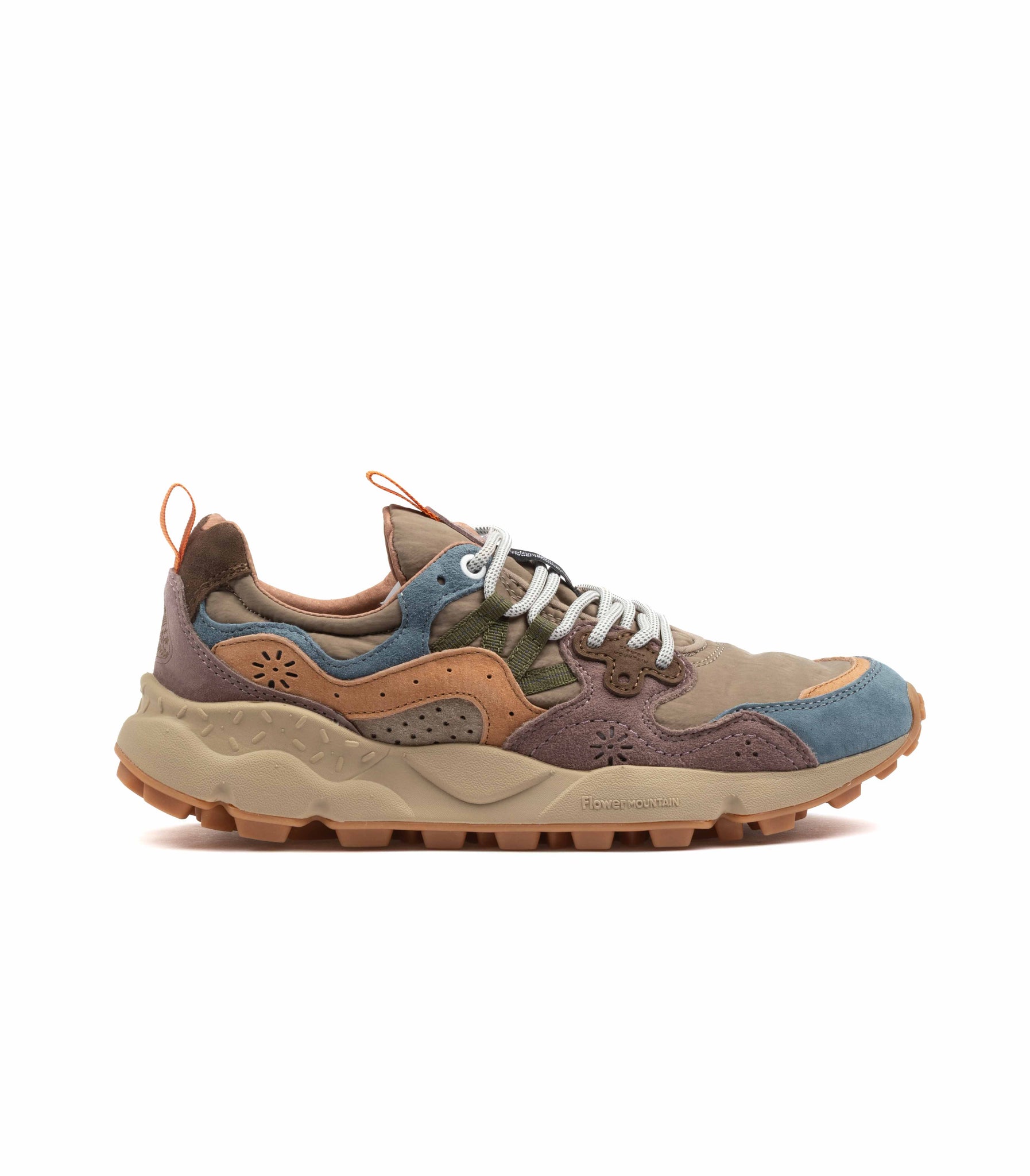 Flower Mountain Yamano 3 Suede Nylon Petrol Grey Light Papaya Donna