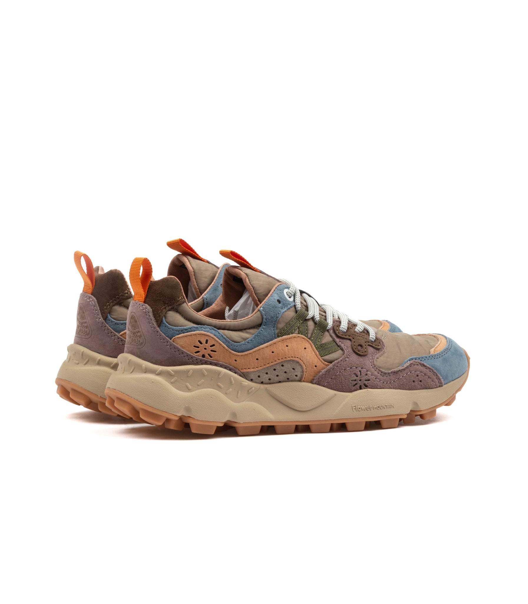 Flower Mountain Yamano 3 Suede Nylon Petrol Grey Light Papaya Donna