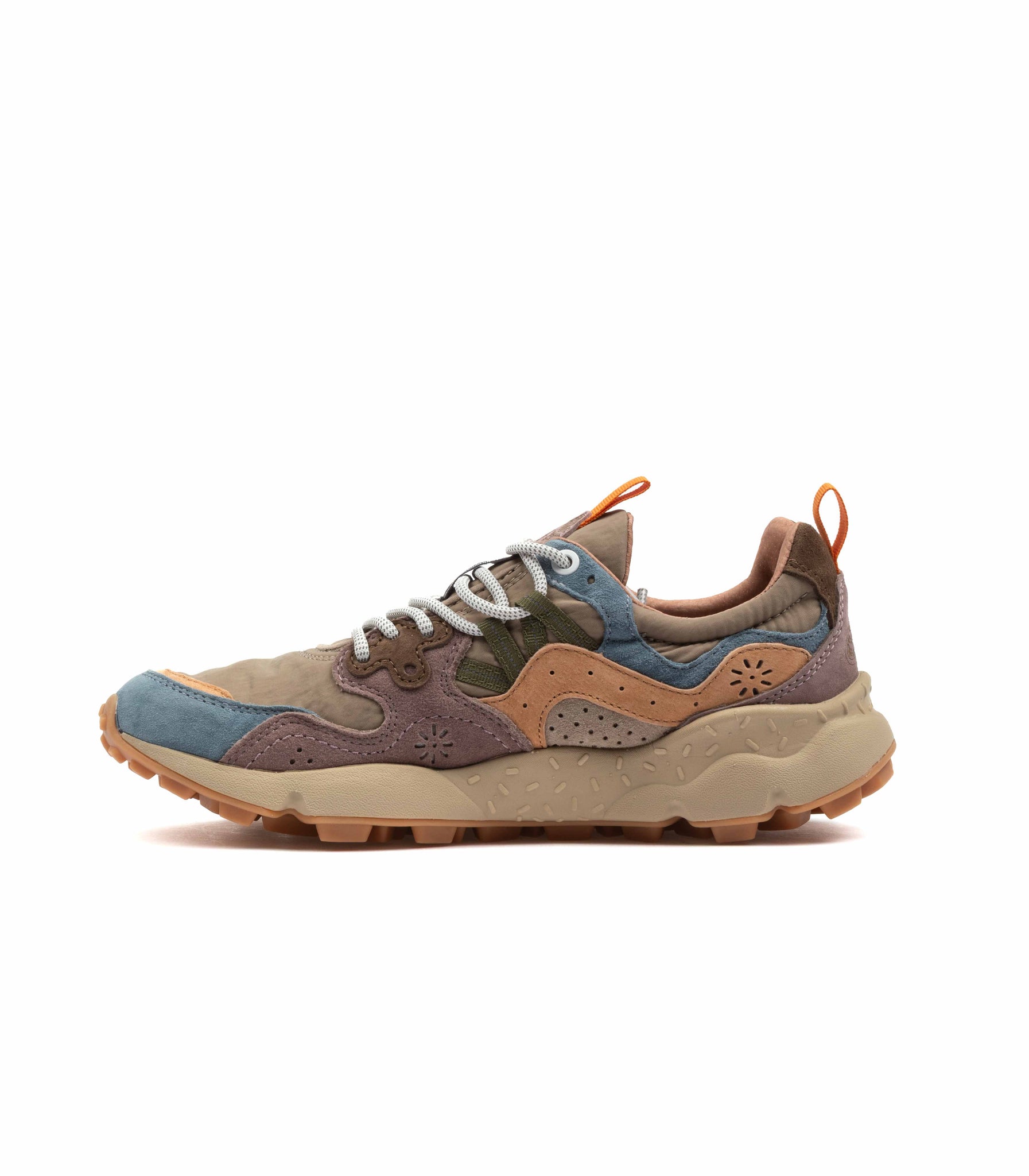 Flower Mountain Yamano 3 Suede Nylon Petrol Grey Light Papaya Donna