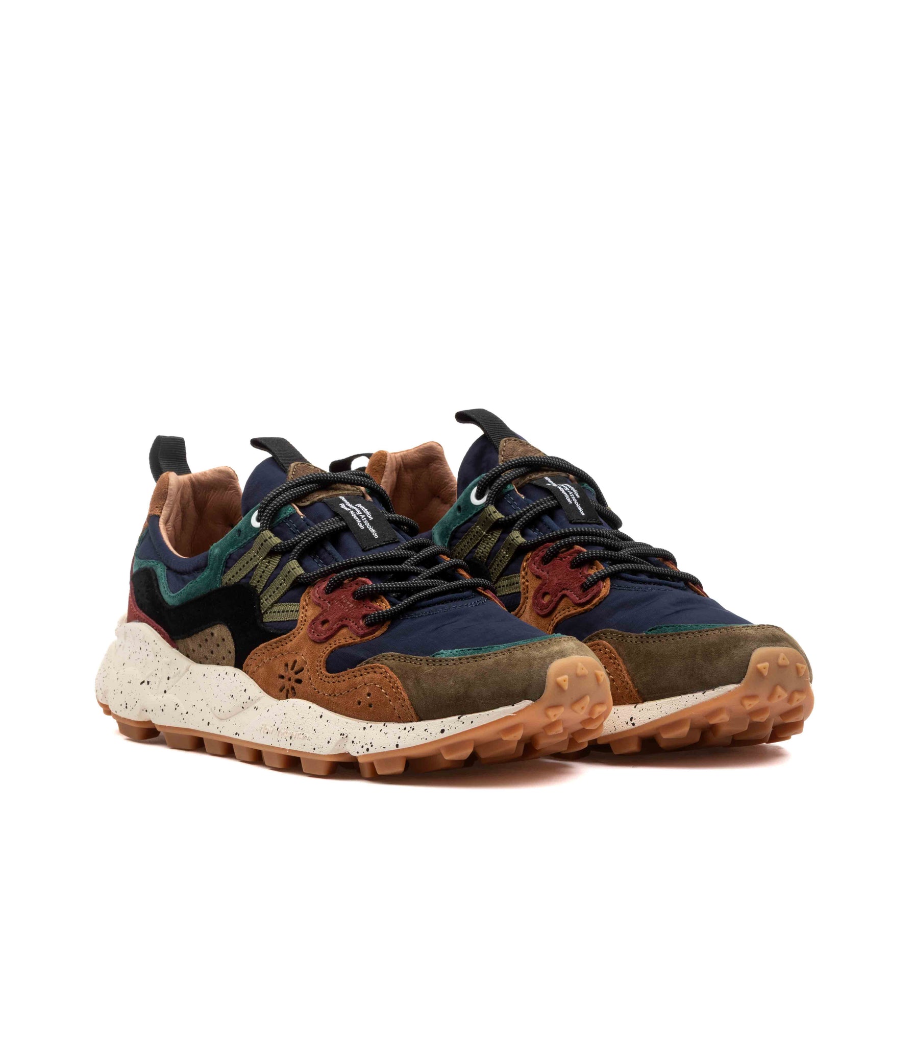 Flower Mountain Yamano 3 Suede Nylon Deep Mud Light Brown Navy Uomo