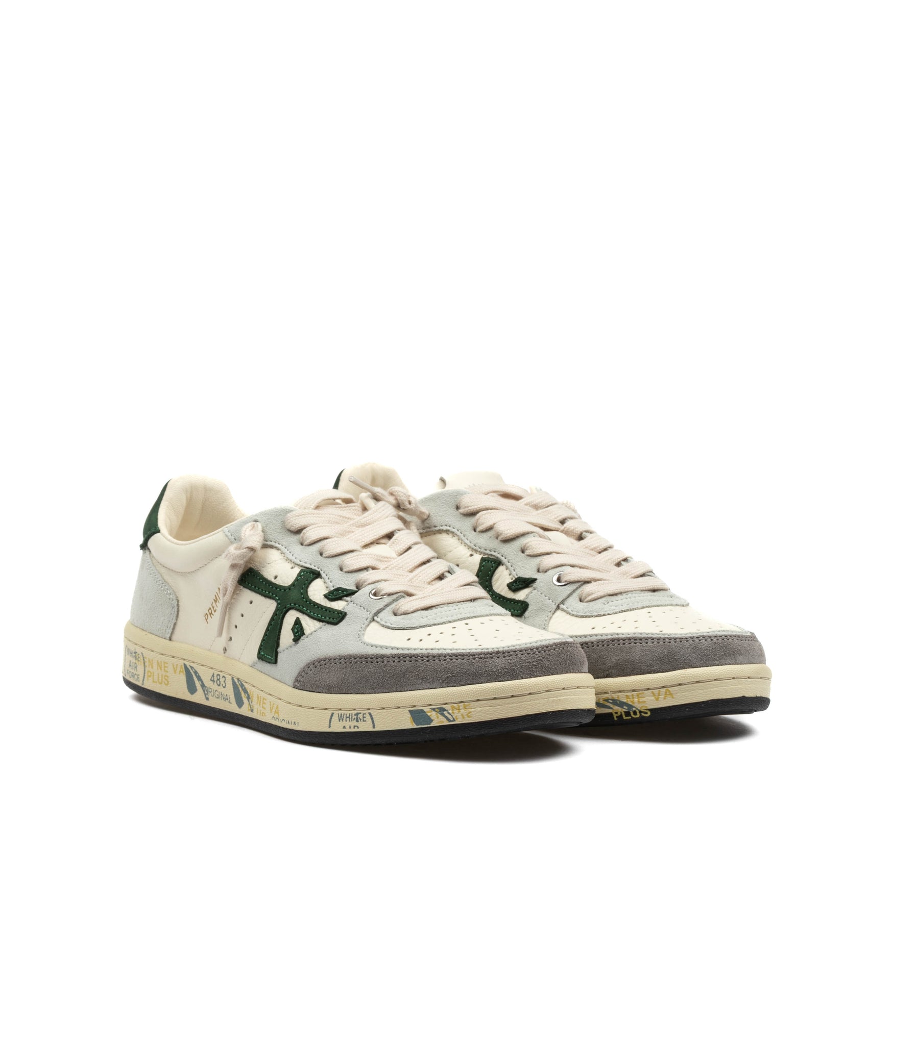 Premiata Basket Clay 7623 Bianco Grigio Verde
