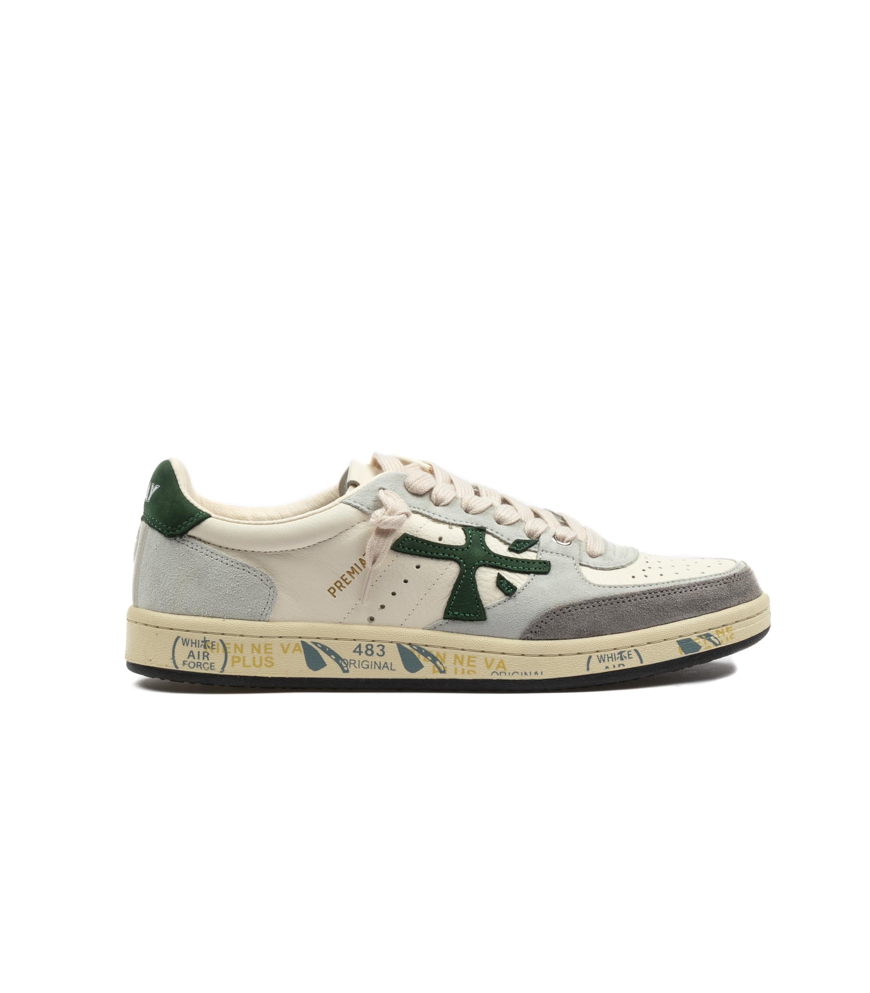 Premiata Basket Clay 7623 Bianco Grigio Verde