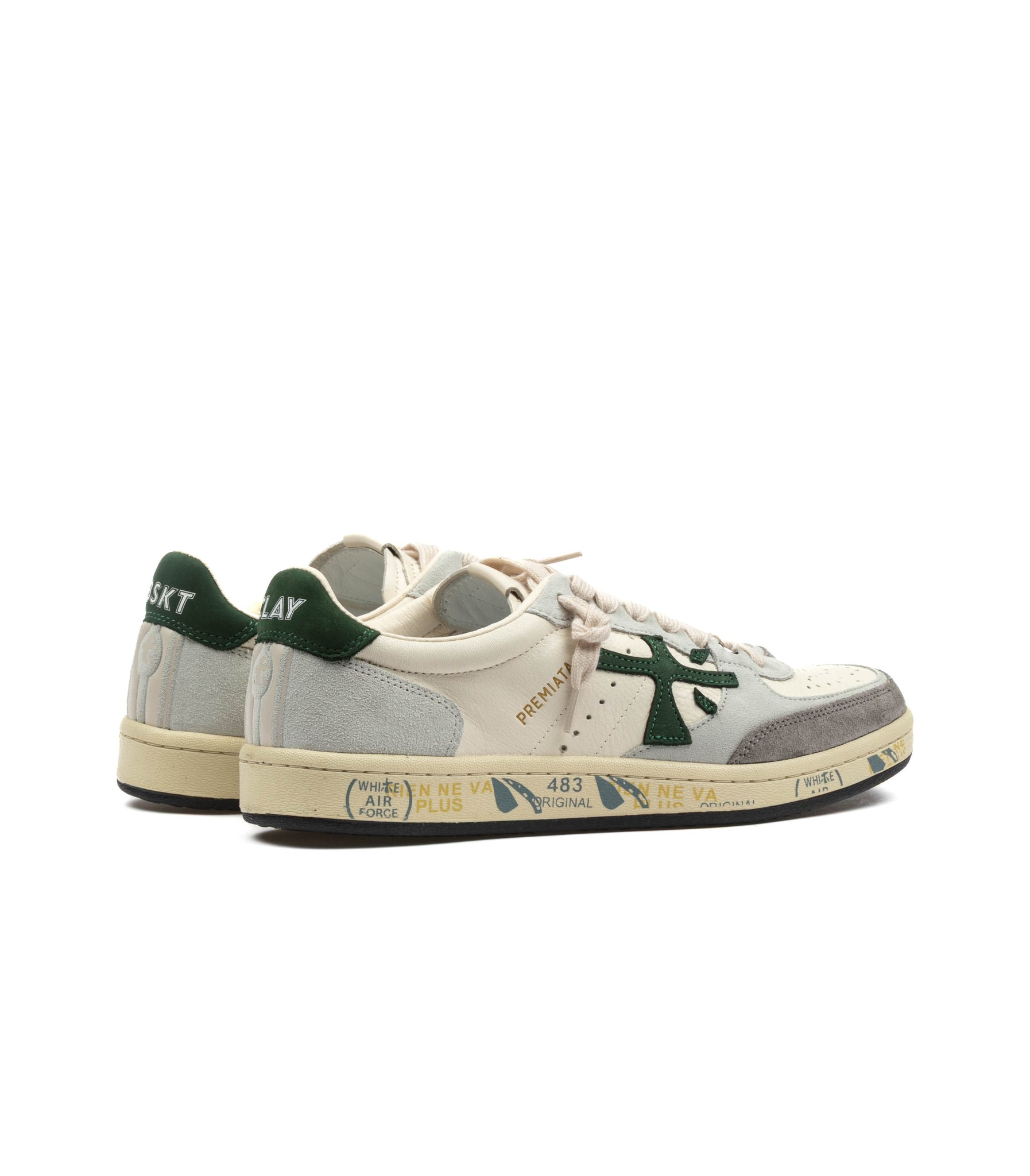 Premiata Basket Clay 7623 Bianco Grigio Verde
