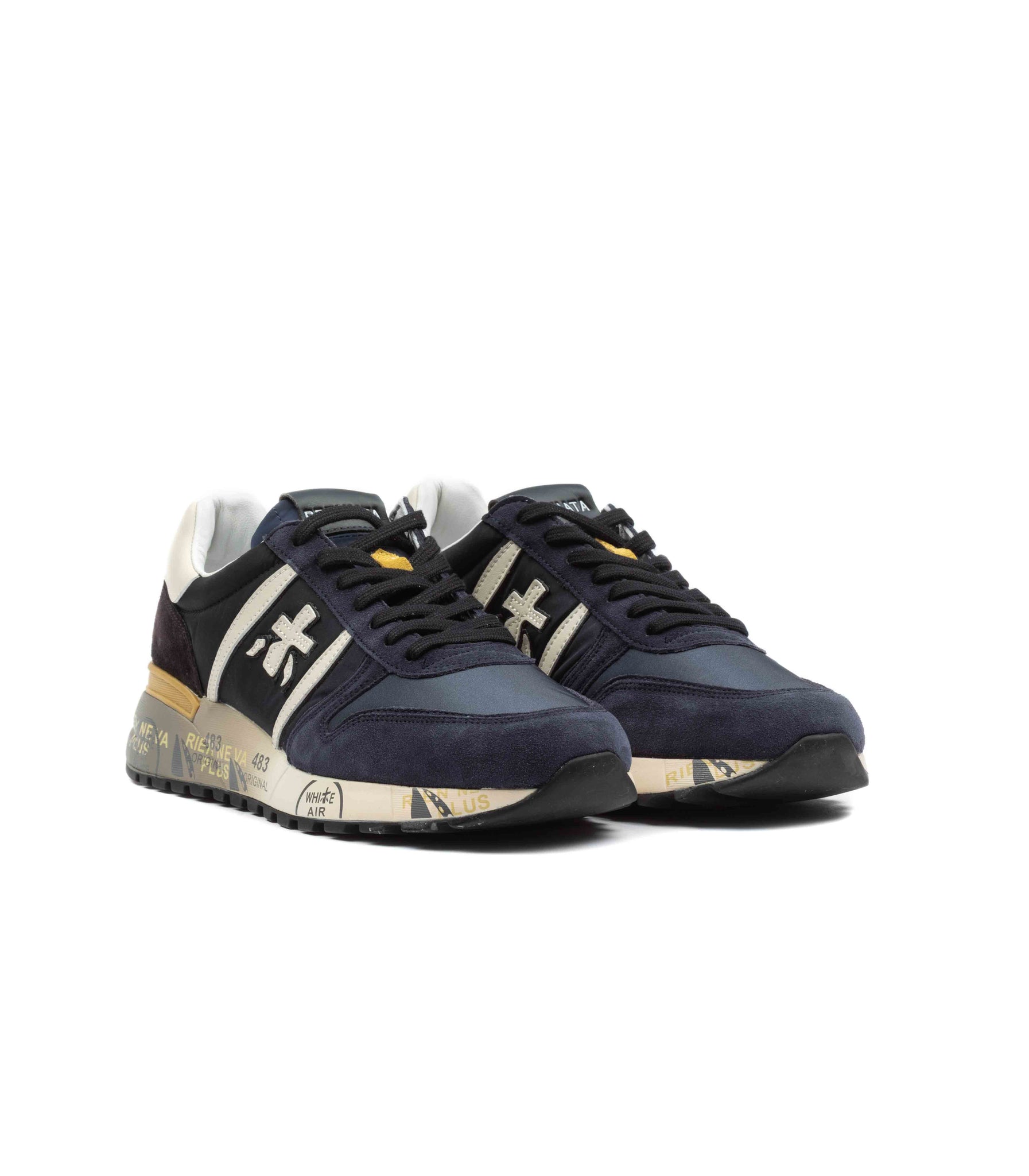 Premiata Lander 7702 Blu Sfumata Nylon Pelle Uomo