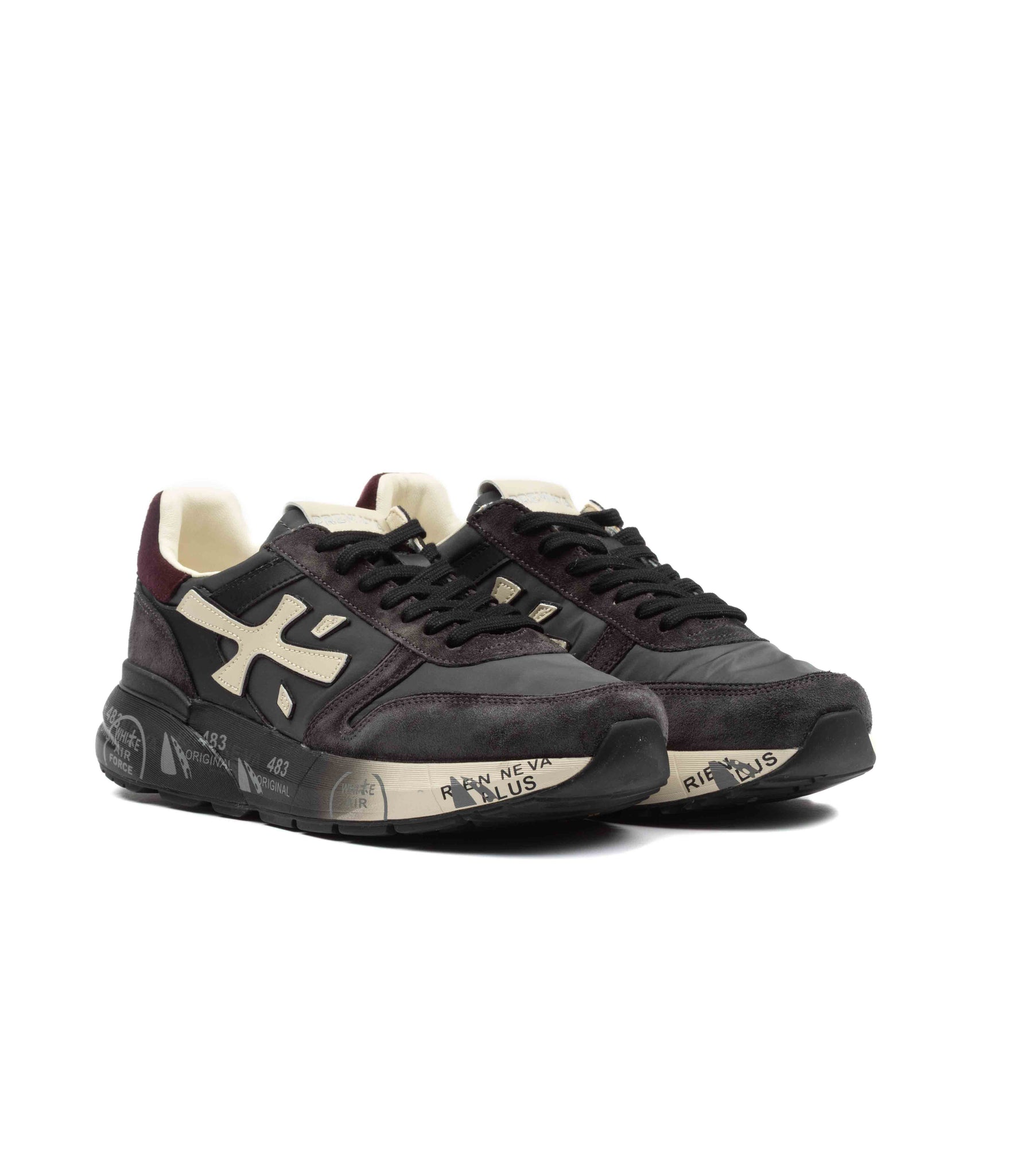 Premiata Mick 7719 Antracite Bordeau Nylon Pelle Uomo