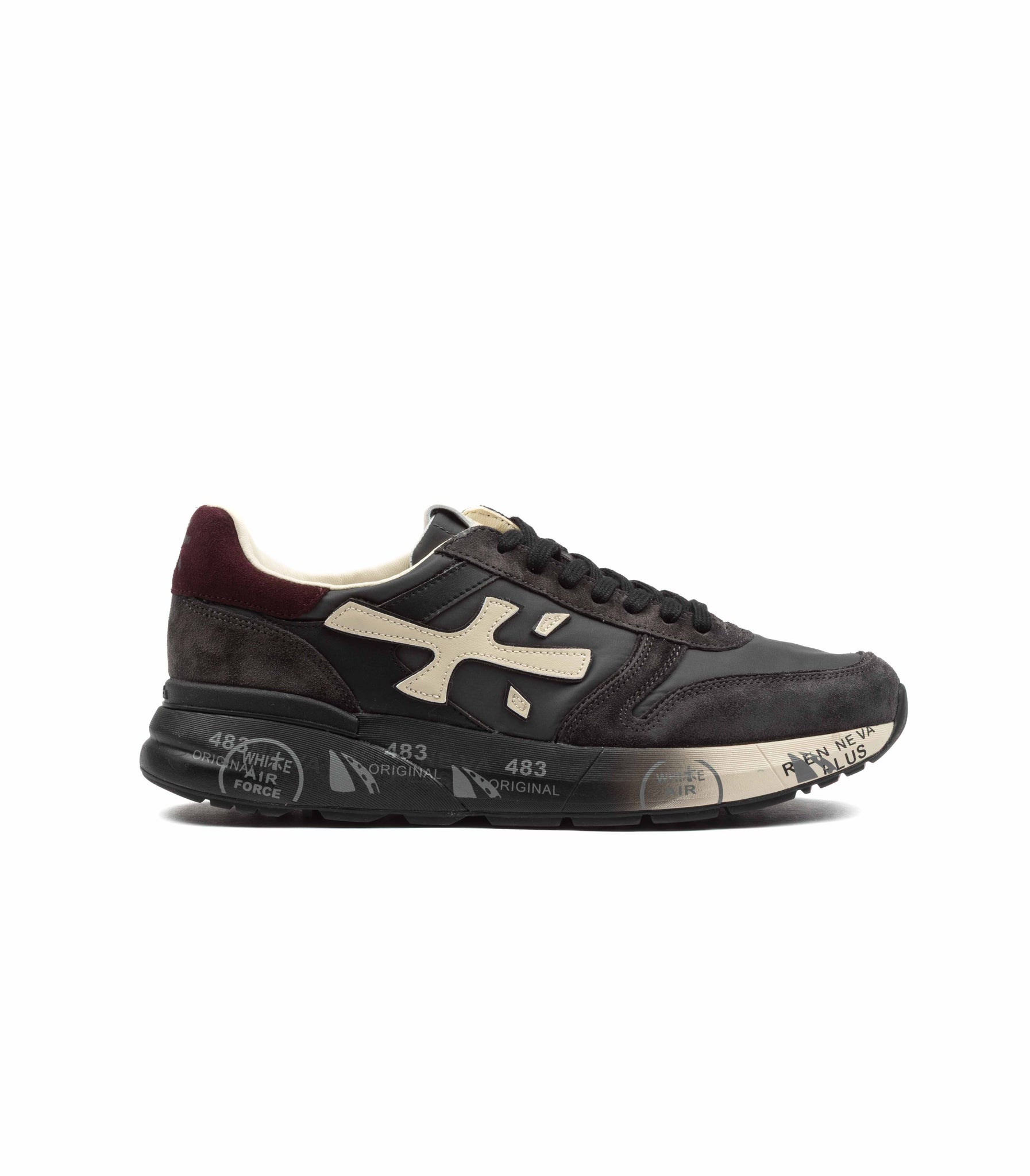 Premiata Mick 7719 Antracite Bordeau Nylon Pelle Uomo
