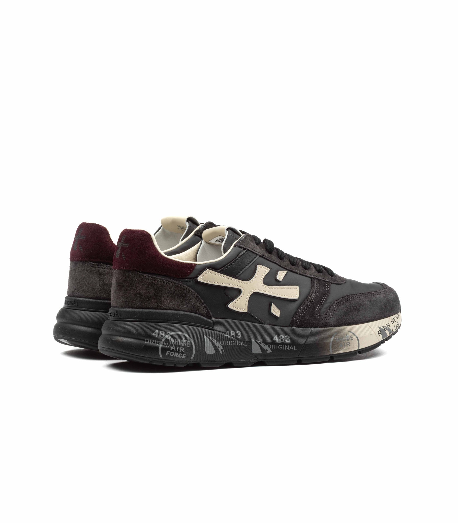 Premiata Mick 7719 Antracite Bordeau Nylon Pelle Uomo