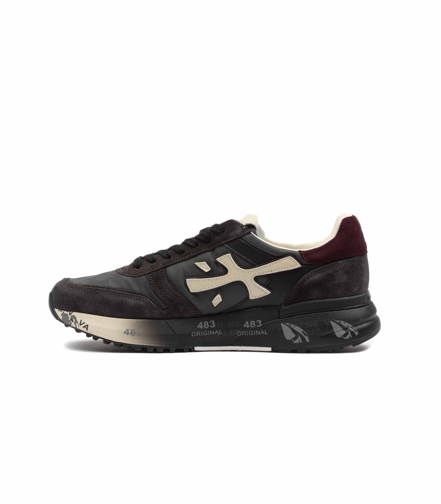 Premiata Mick 7719 Antracite Bordeau Nylon Pelle Uomo