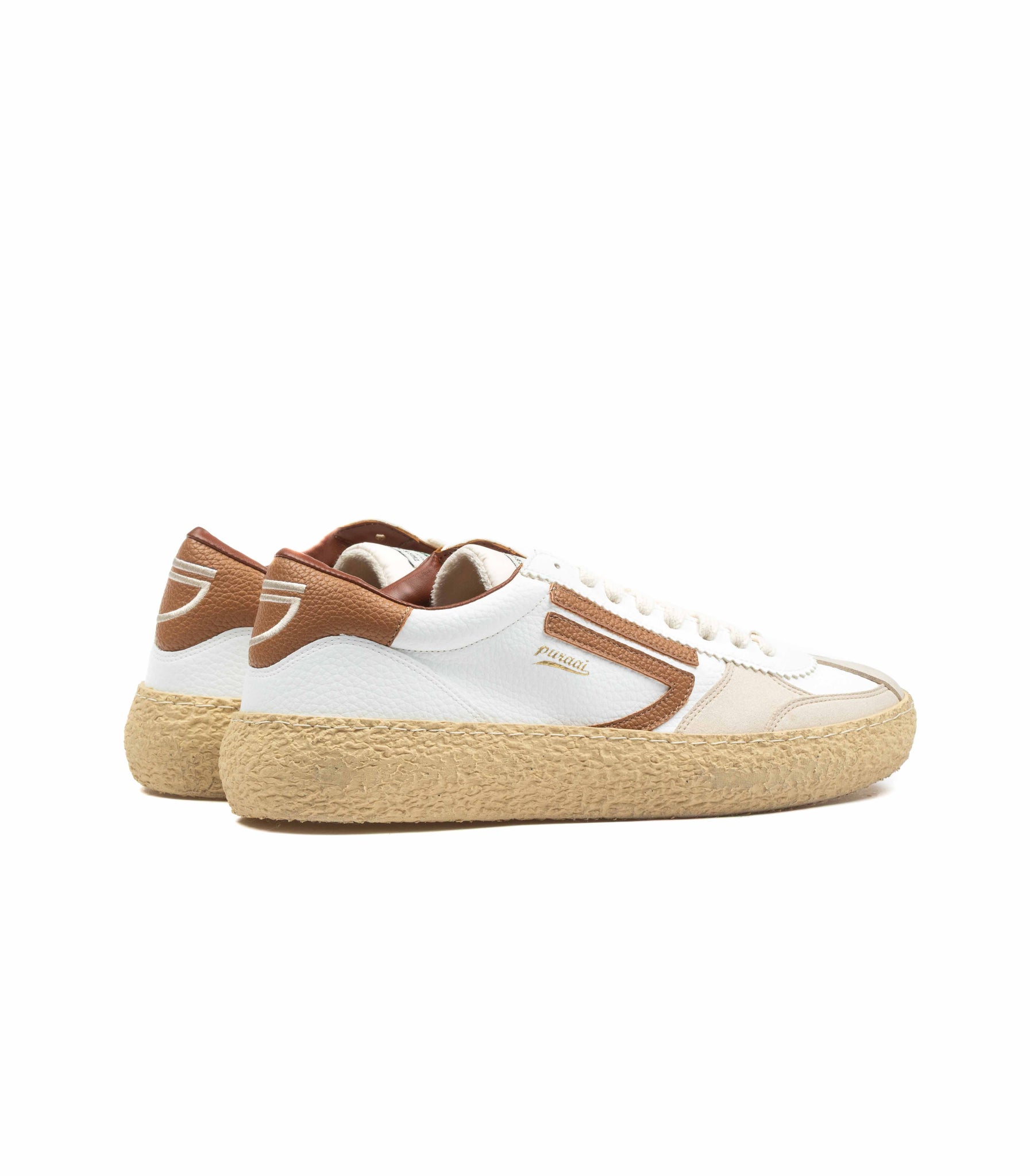 Puraai Vintage Biscotto Vegan Leather Bianco Marrone Uomo
