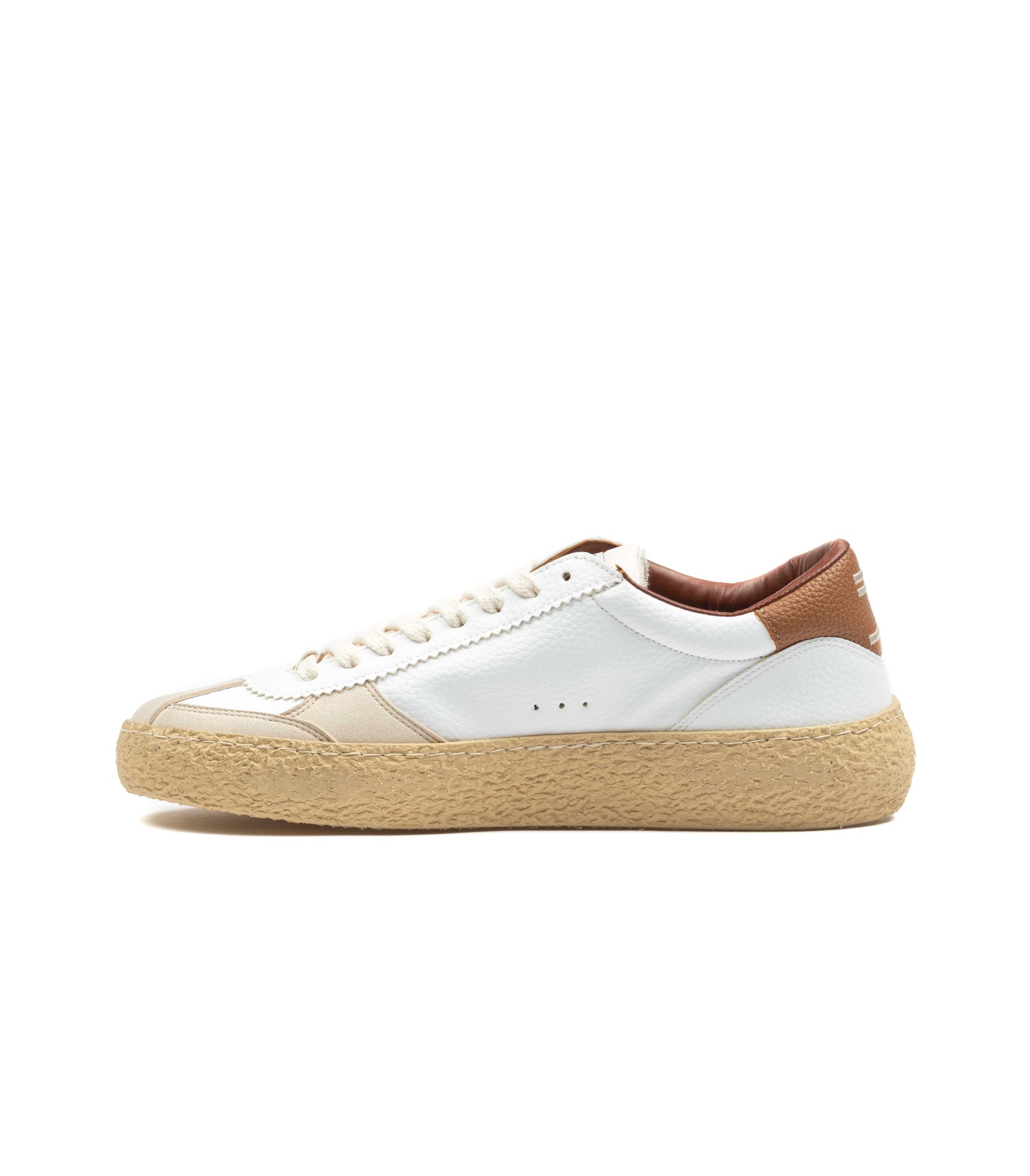 Puraai Vintage Biscotto Vegan Leather Bianco Marrone Uomo