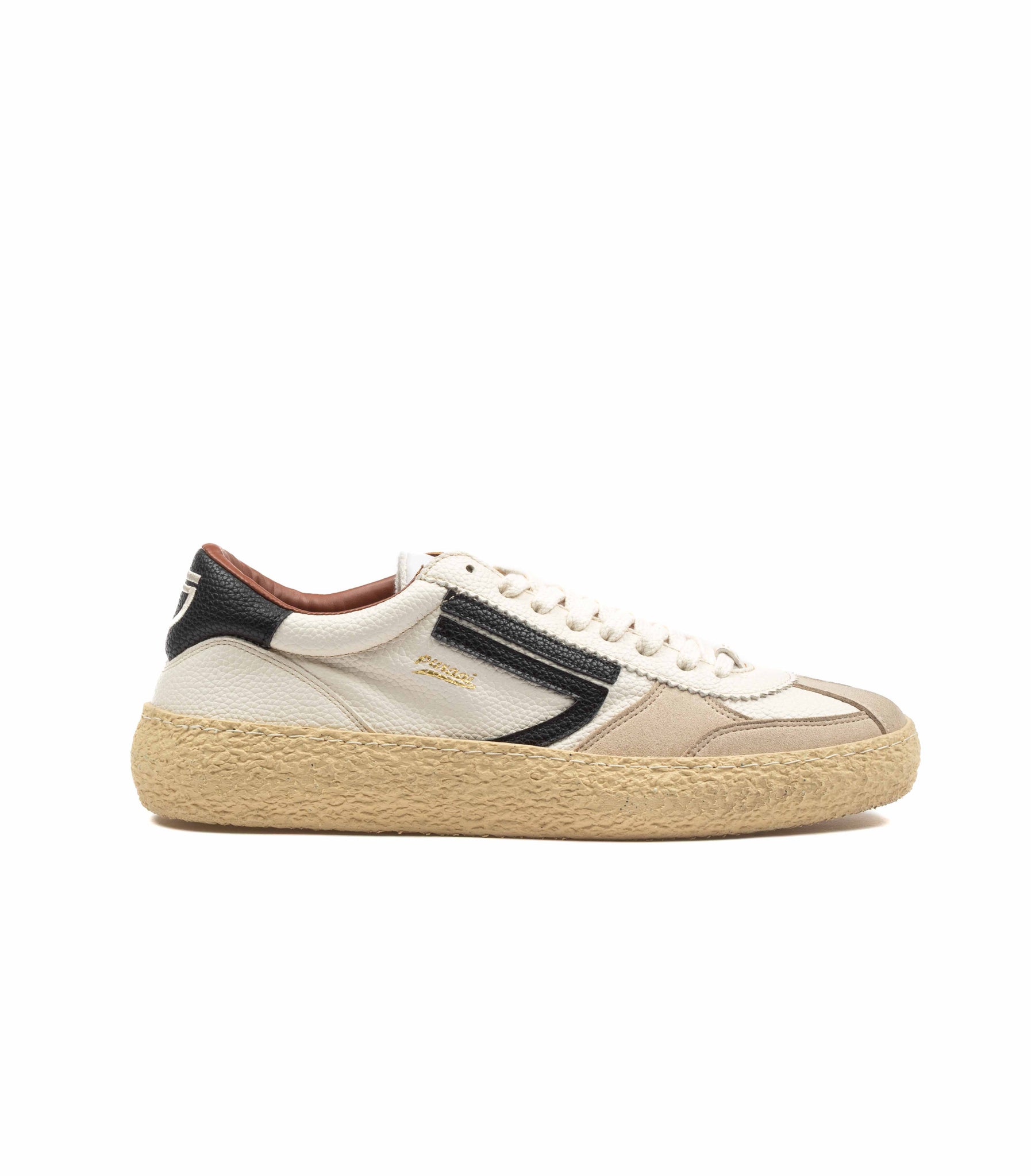 Puraai Vintage Osso Vegan Leather Bianco Nero Uomo