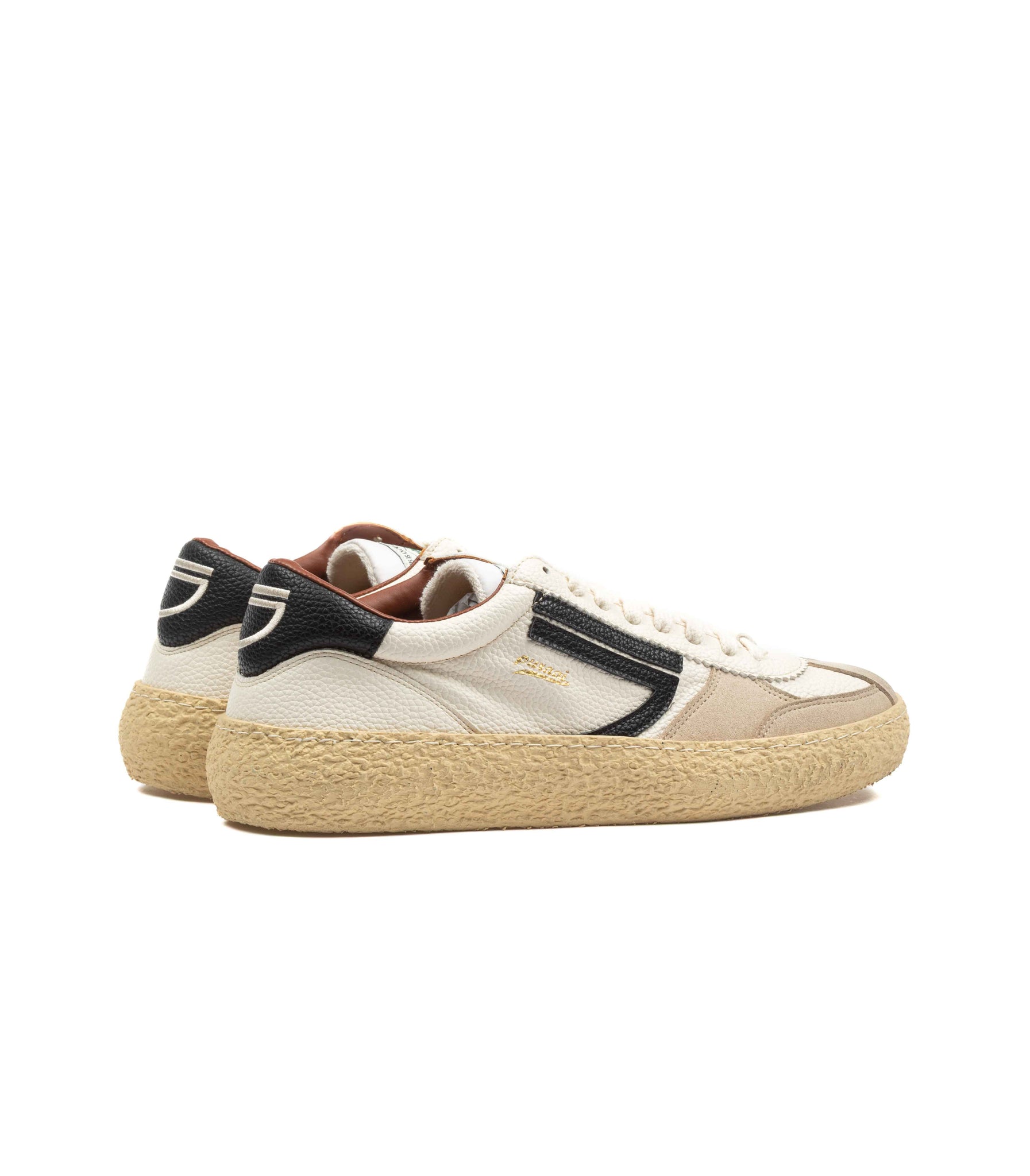 Puraai Vintage Osso Vegan Leather Bianco Nero Uomo