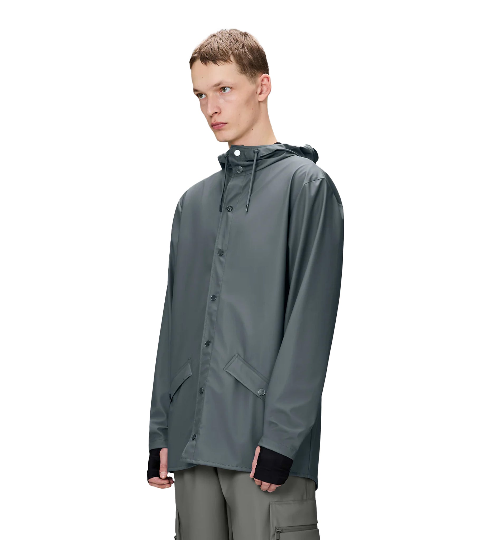 Giacca Rains  Impermeabile Bottoni Grigio