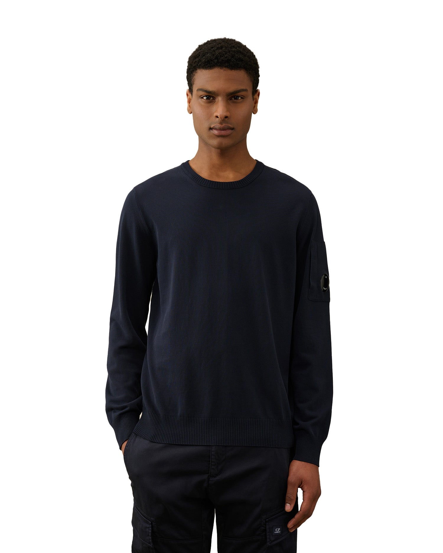 Maglia C.P. Company Cotton Crepe Knit Blu Uomo