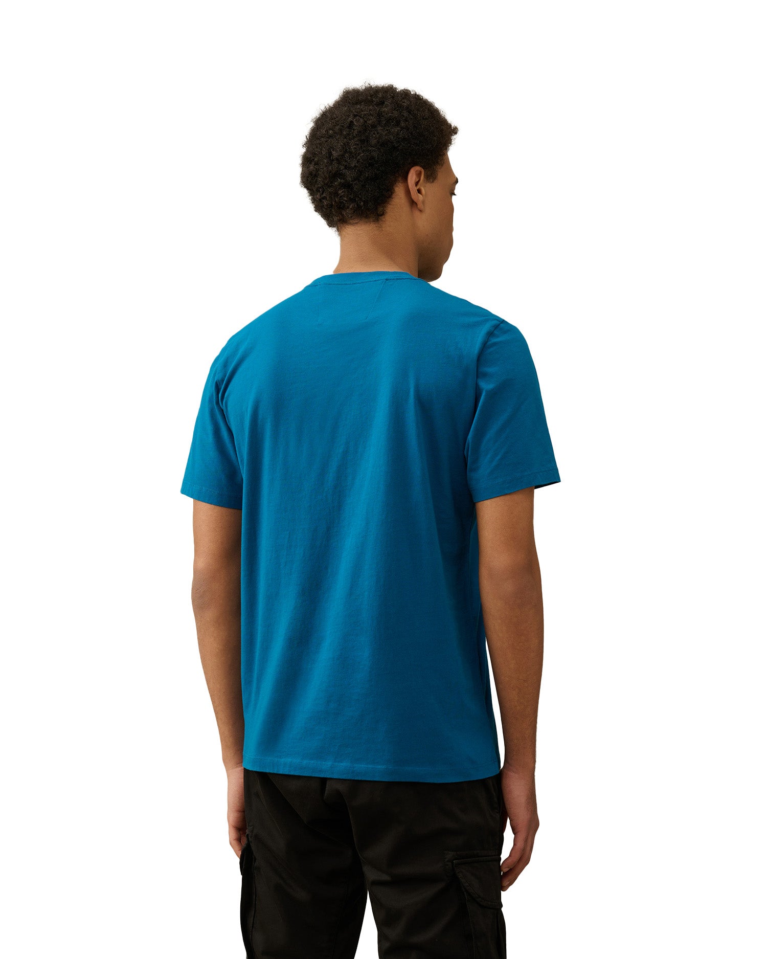 T-Shirt C.P. Company 30/1 Jersey Logo Blu Elettrico Uomo
