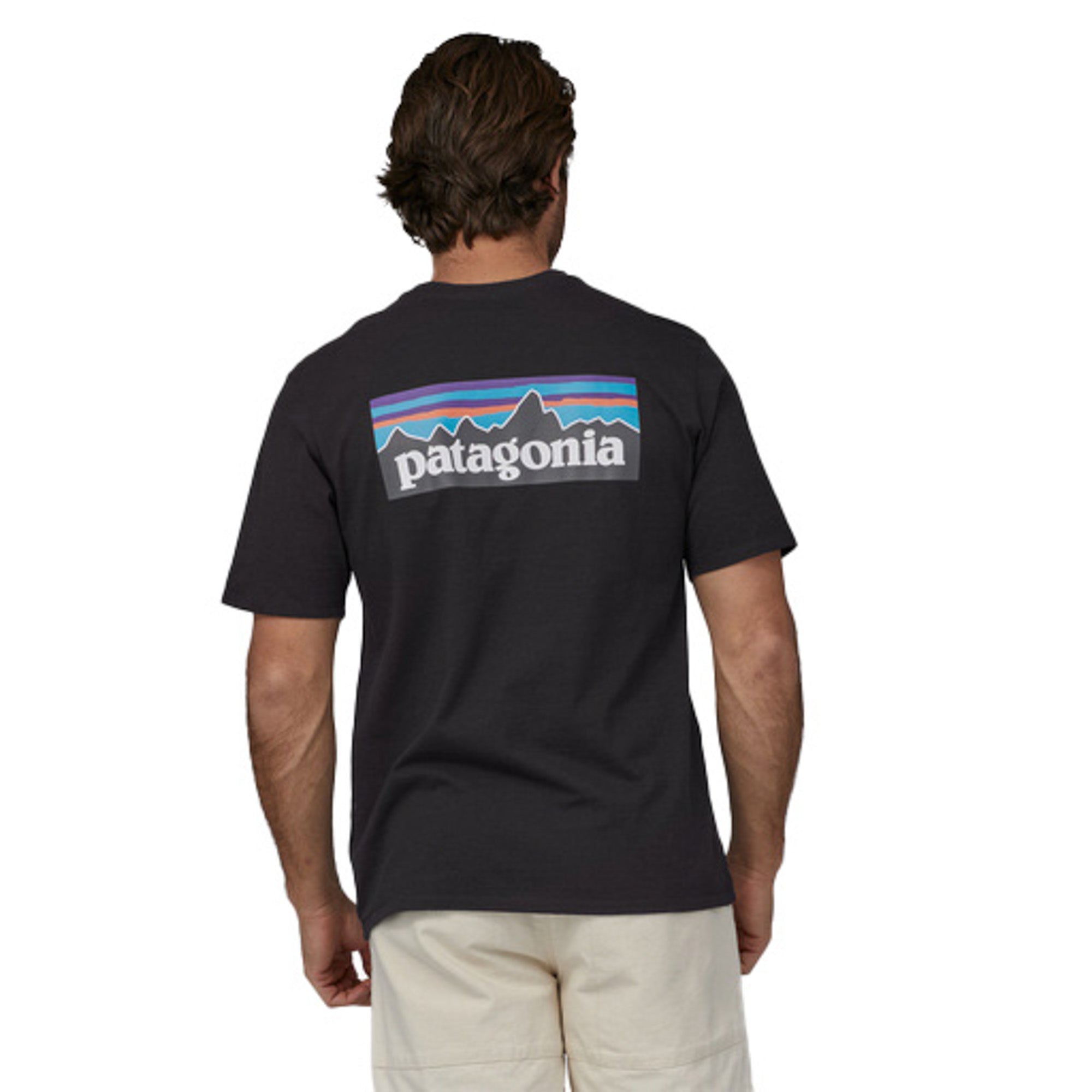 T-Shirt Patagonia Men'S P-6 Logo Nero
