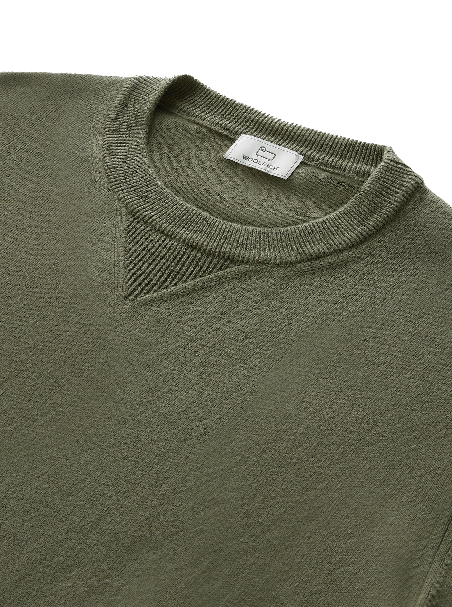 Maglia Woolrich Logo Crewneck Verde Oliva Uomo