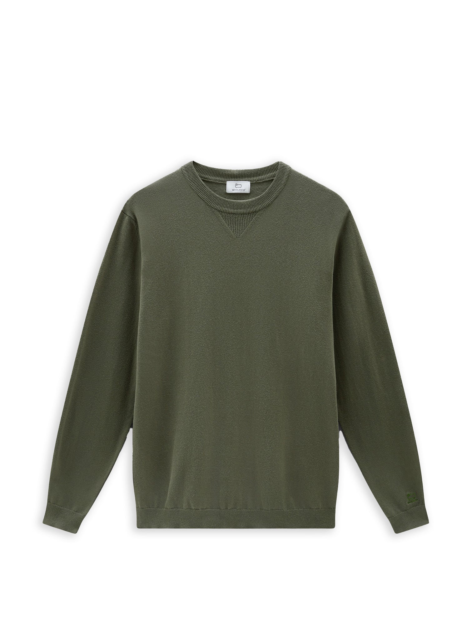 Maglia Woolrich Logo Crewneck Verde Oliva Uomo