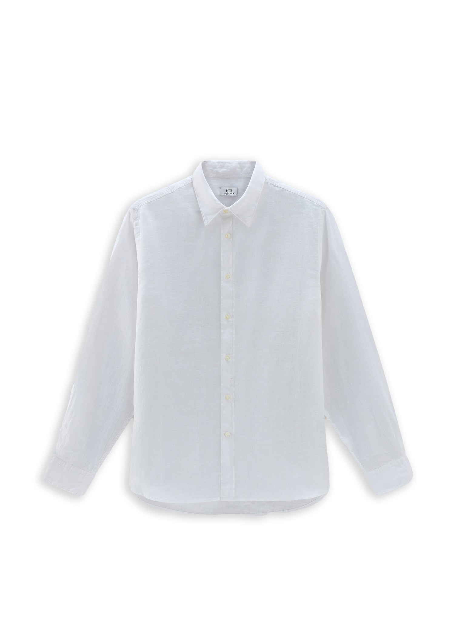 Camicia Woolrich  Lino Linen Shirt Bianco Uomo