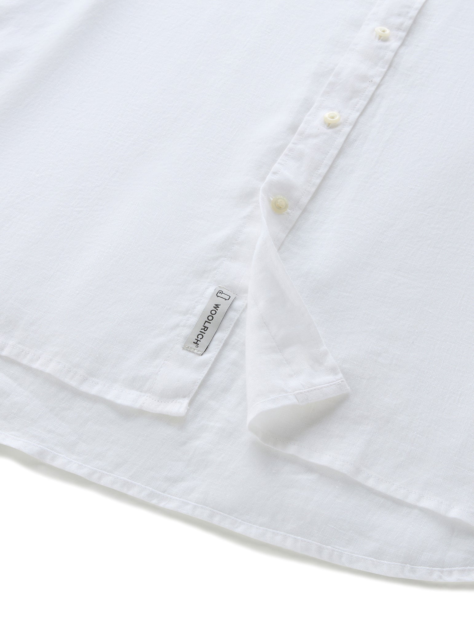 Camicia Woolrich  Lino Linen Shirt Bianco Uomo