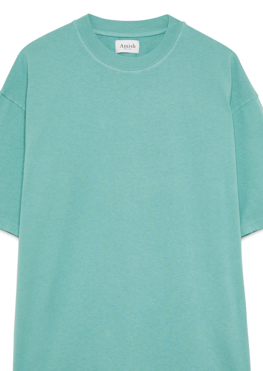 T-Shirt Over Jersey Micro Logo Dyed Ocean