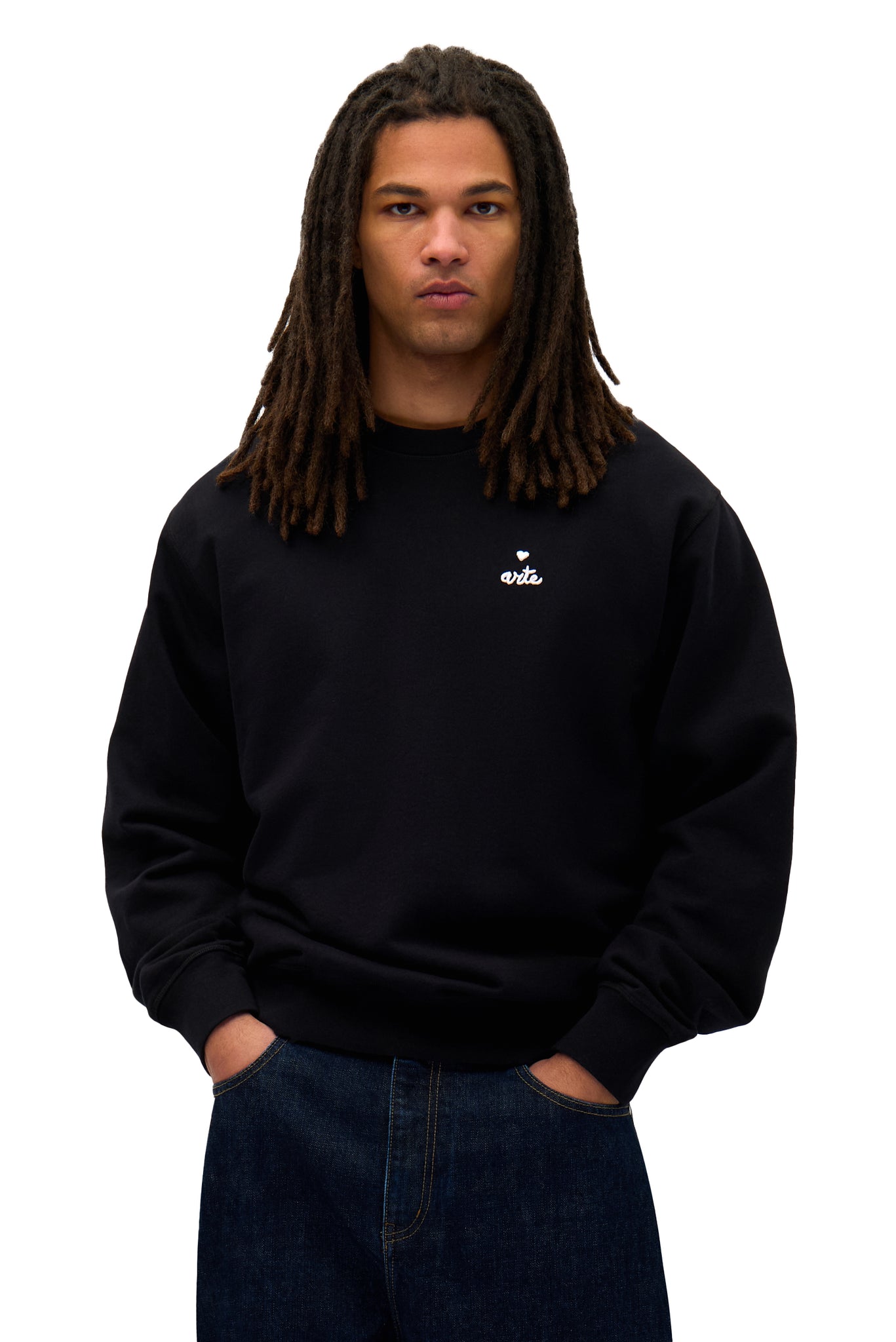 Felpa Girocollo Heart Crewneck Nera