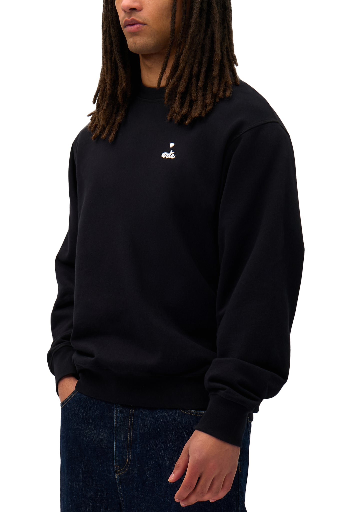 Felpa Girocollo Heart Crewneck Nera