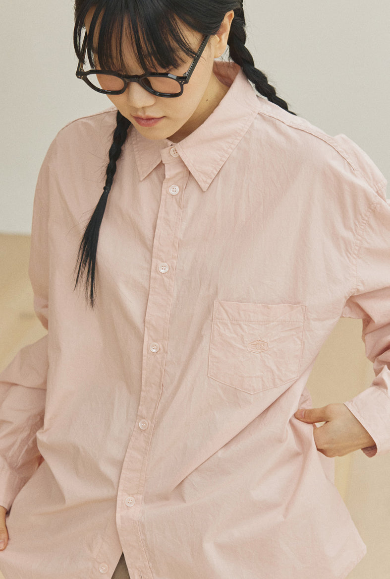 Camicia Relaxed Cotone Rosa