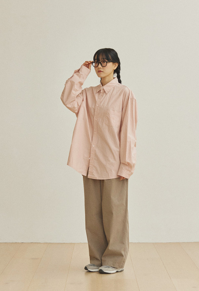 Camicia Relaxed Cotone Rosa