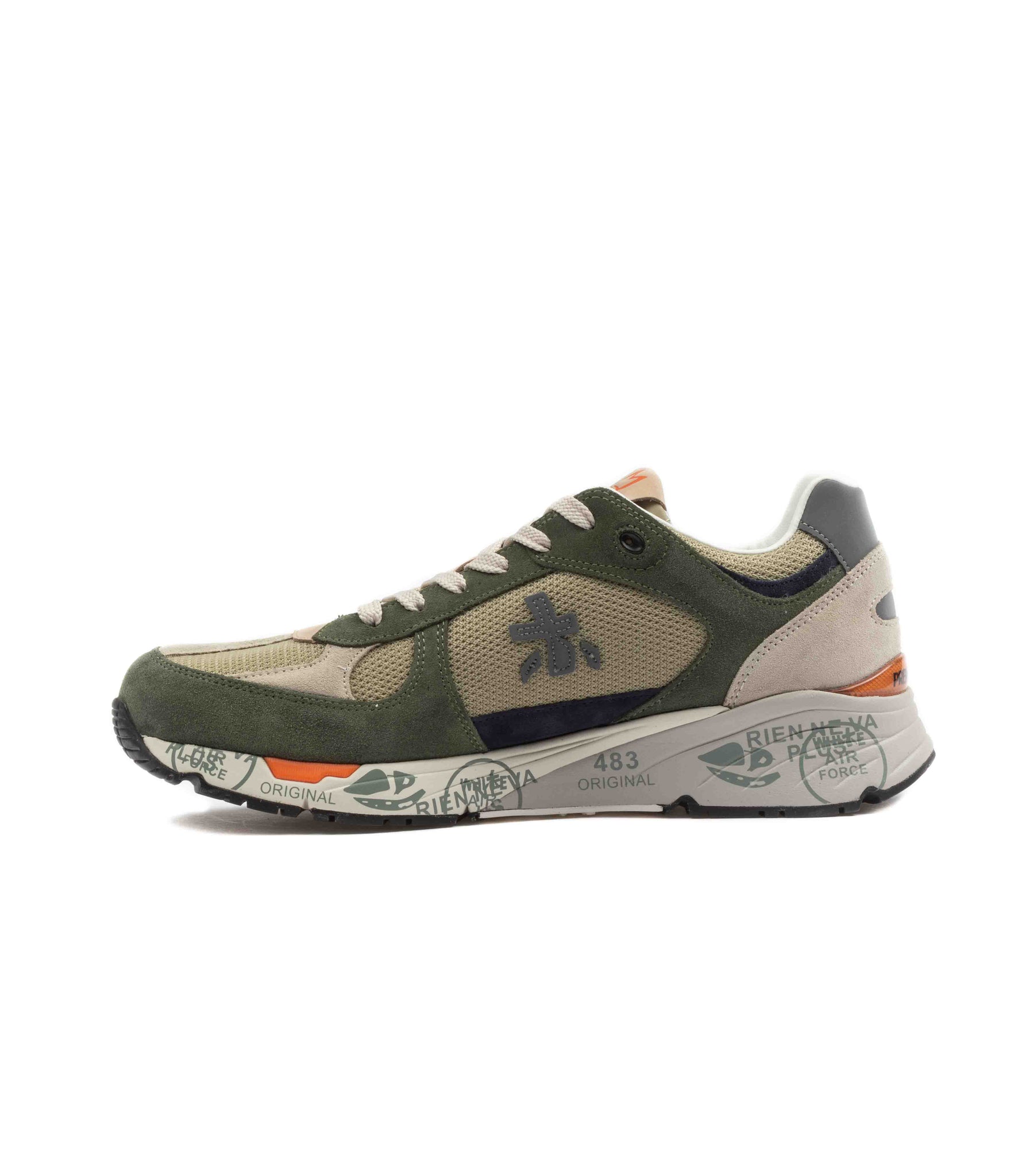 Premiata Mase 7295 Pelle Mesh Verde Militare