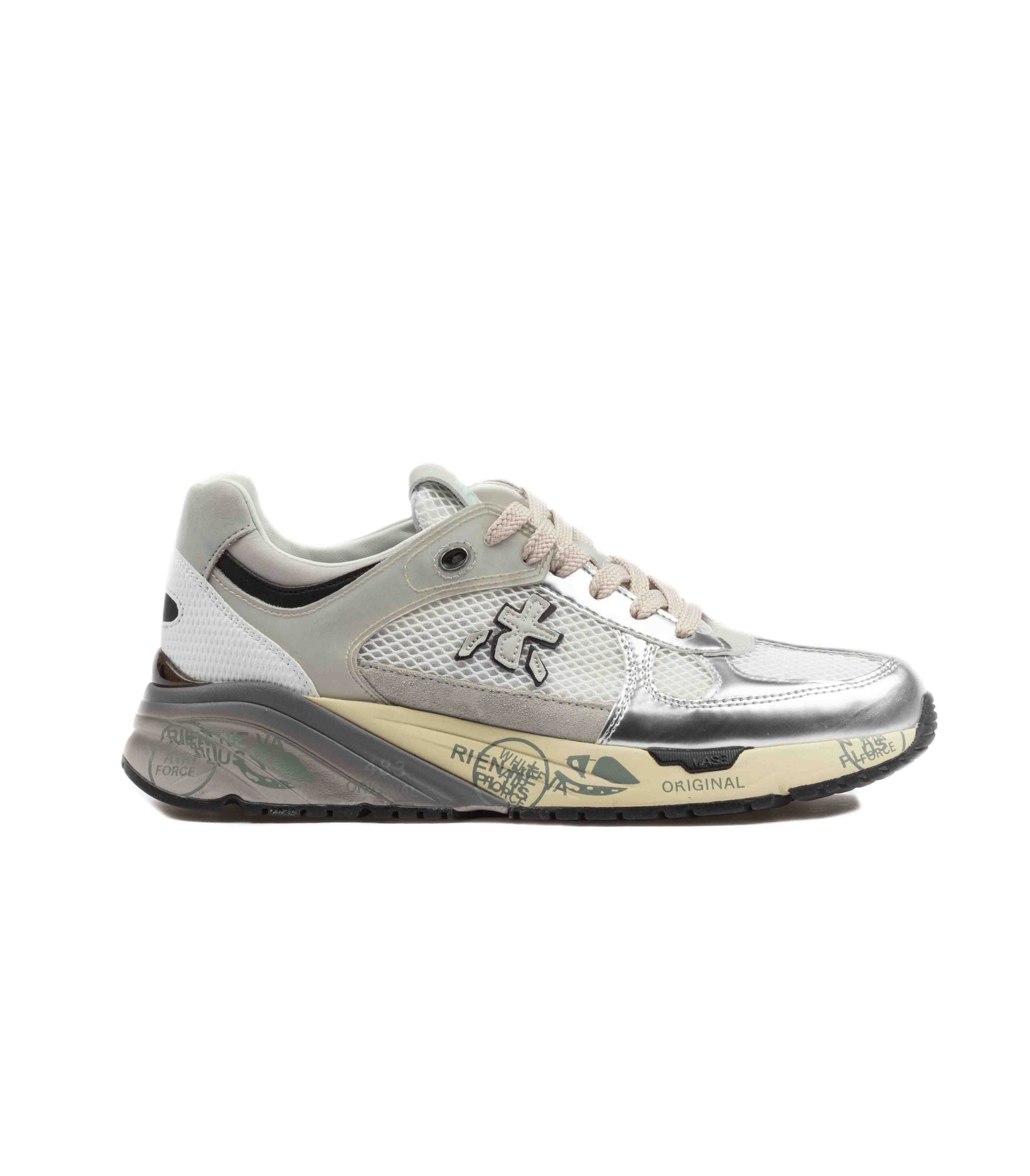 Premiata Mase 7402 Pelle Mesh Silver Argento