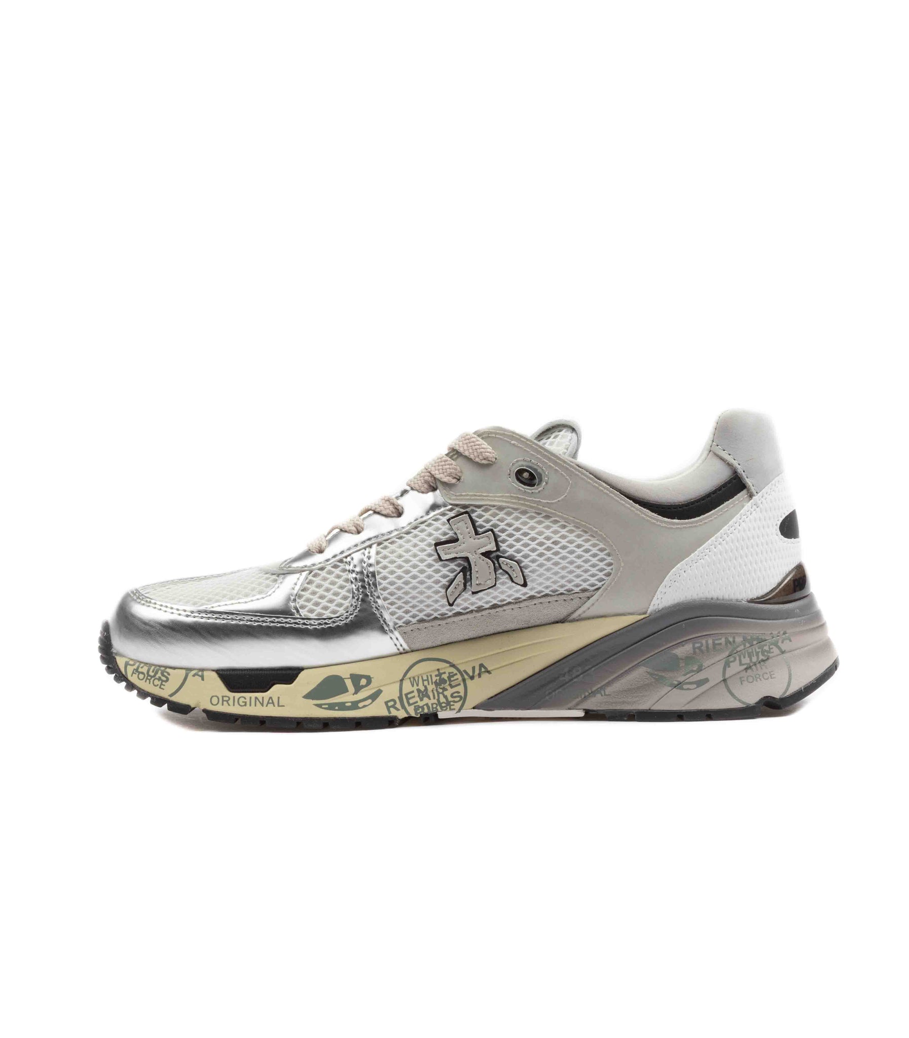 Premiata Mase 7402 Pelle Mesh Silver Argento