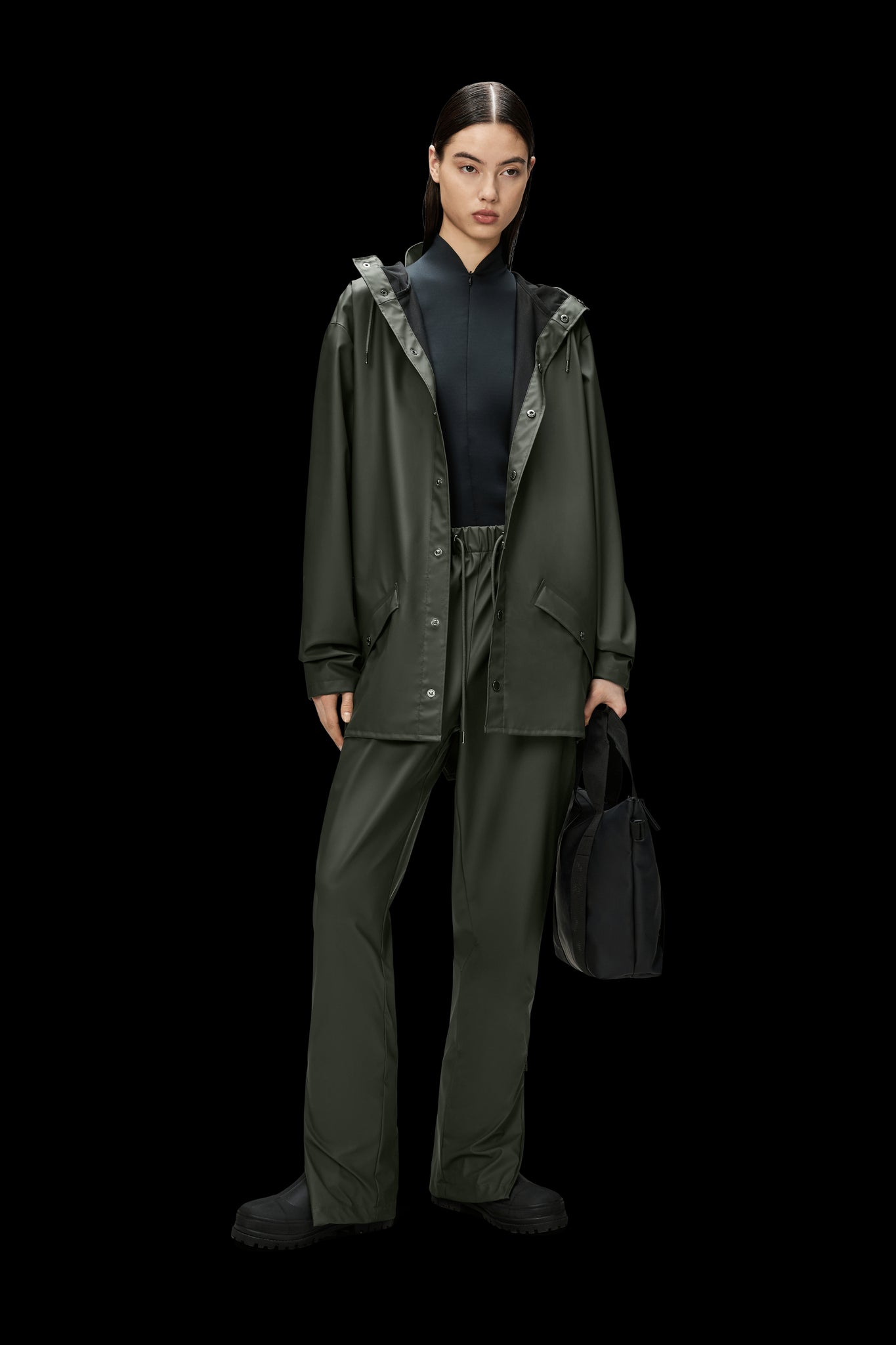 Impermeabile Rains 12010 Bottoni Verde Unisex