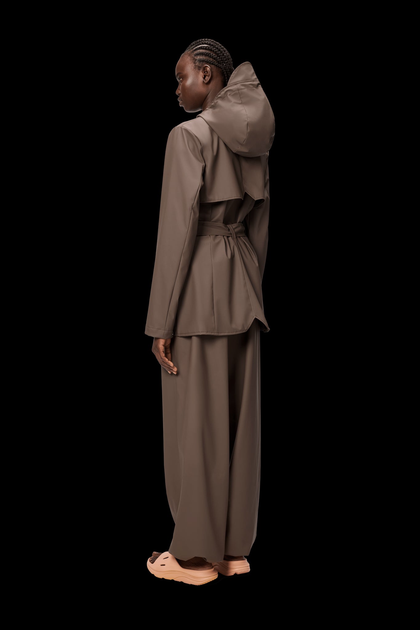 Rains Curve Short Jacket Marrone